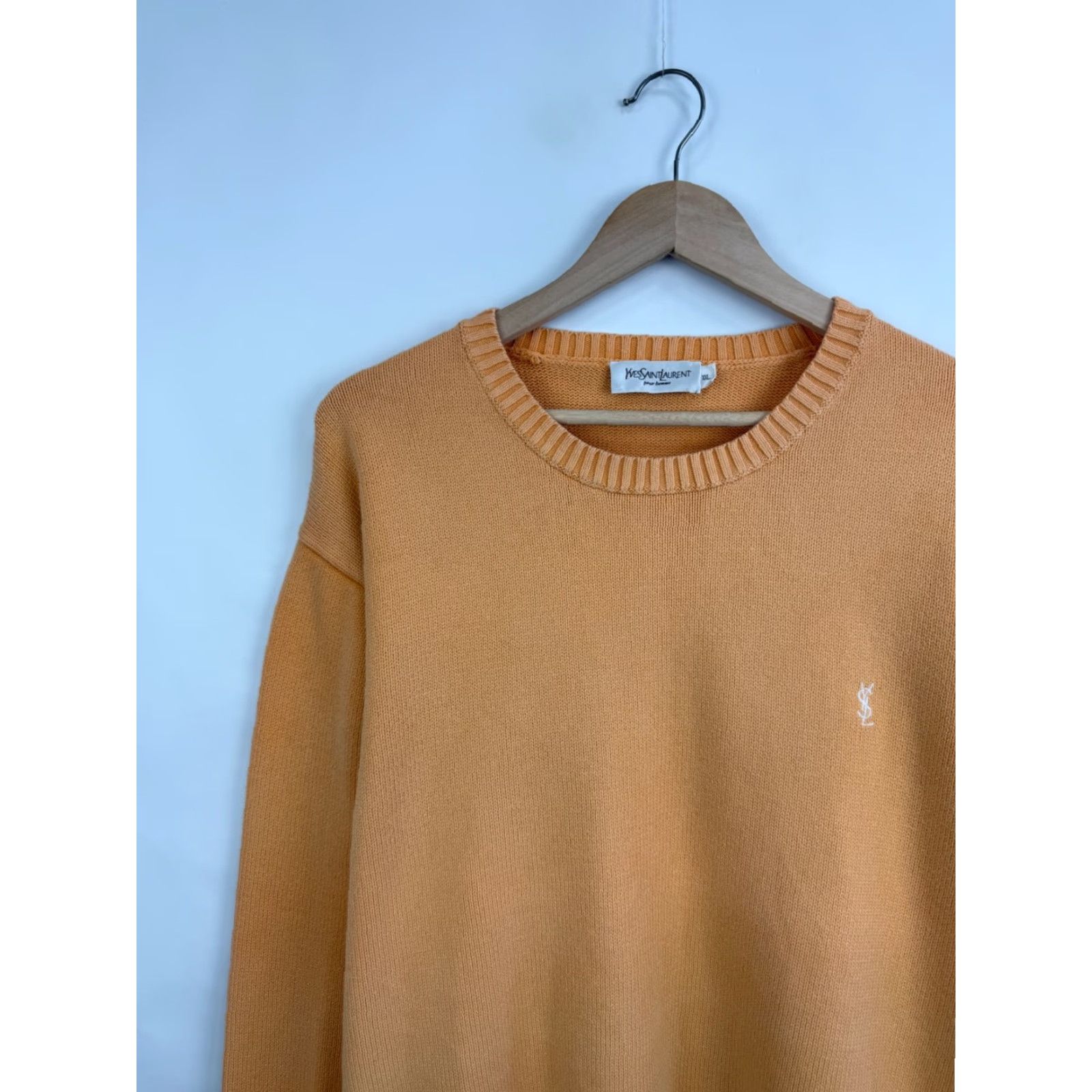 Yves Saint Laurent VINTAGE 90s YSL Yves Saint Laurent Sweater Pullover Men XXL Orange Size US XXL / EU 58 / 5 - 3 Thumbnail
