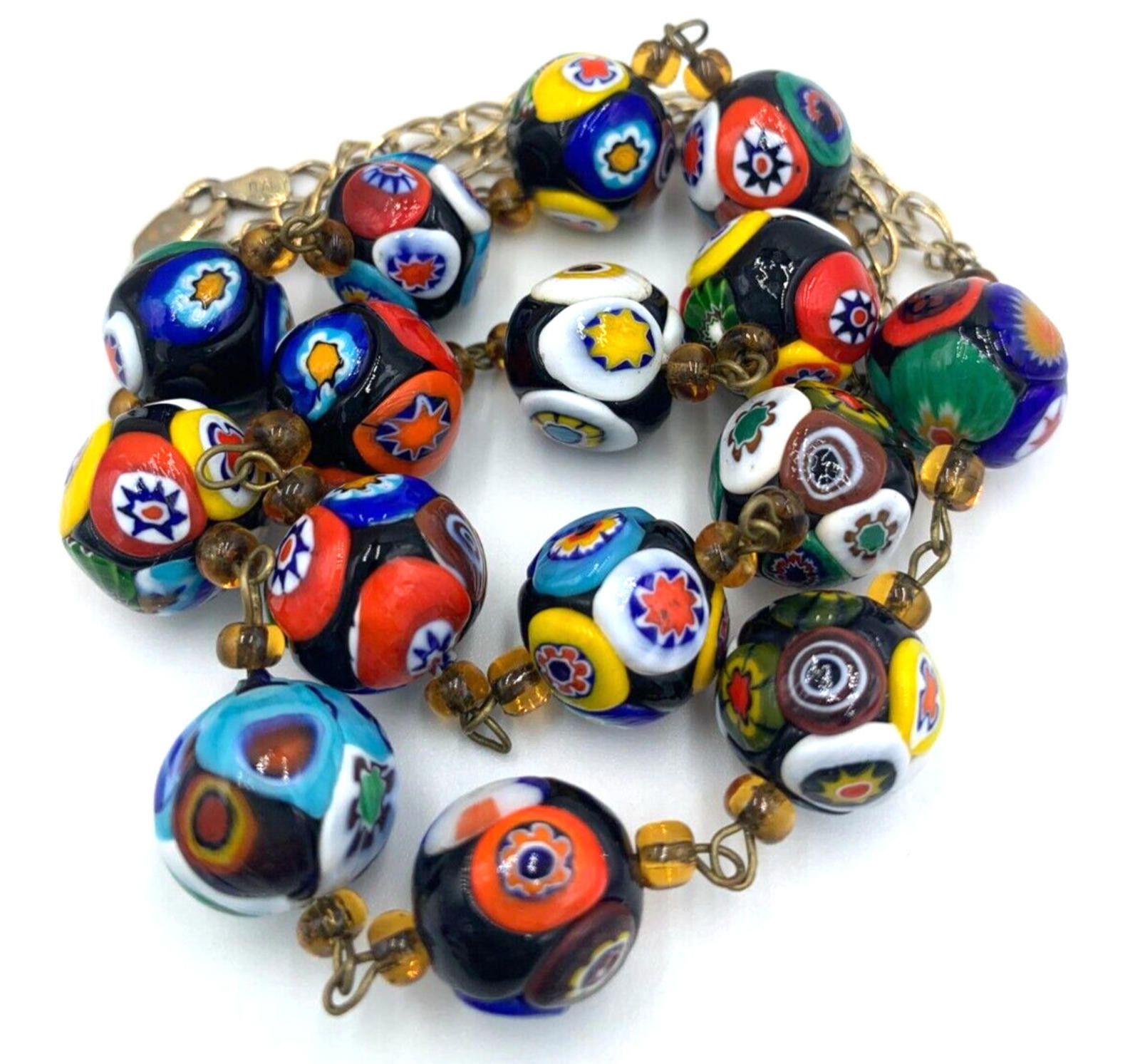 Other Millefiori Murano Moretti Necklace Gold Over Sterling Italy Size ONE SIZE - 9 Thumbnail