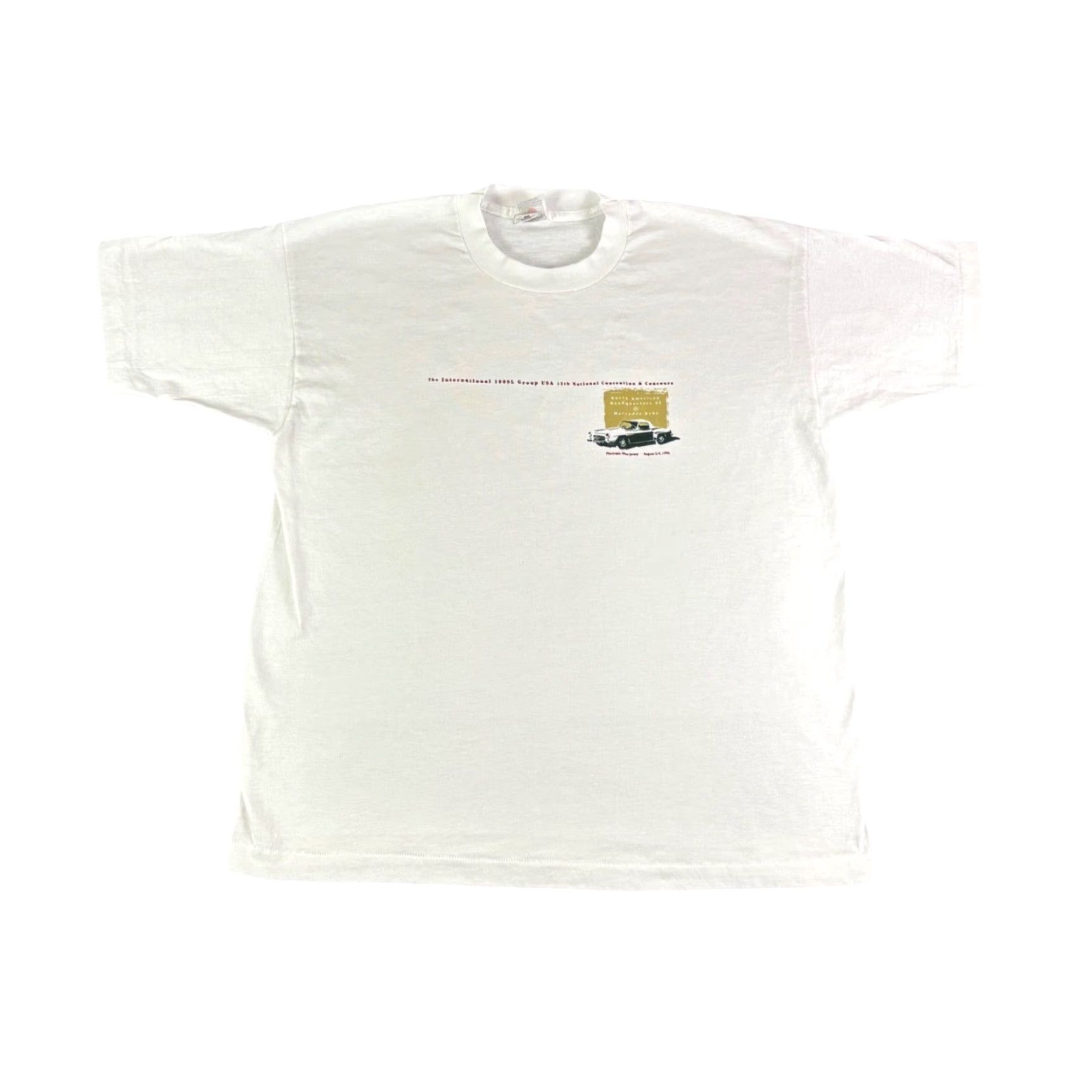 Fruit Of The Loom VINTAGE Mens XL White T Shirt Mercedes Benz Convention 1996 Graphic Tee Size US XL / EU 56 / 4 - 2 Thumbnail
