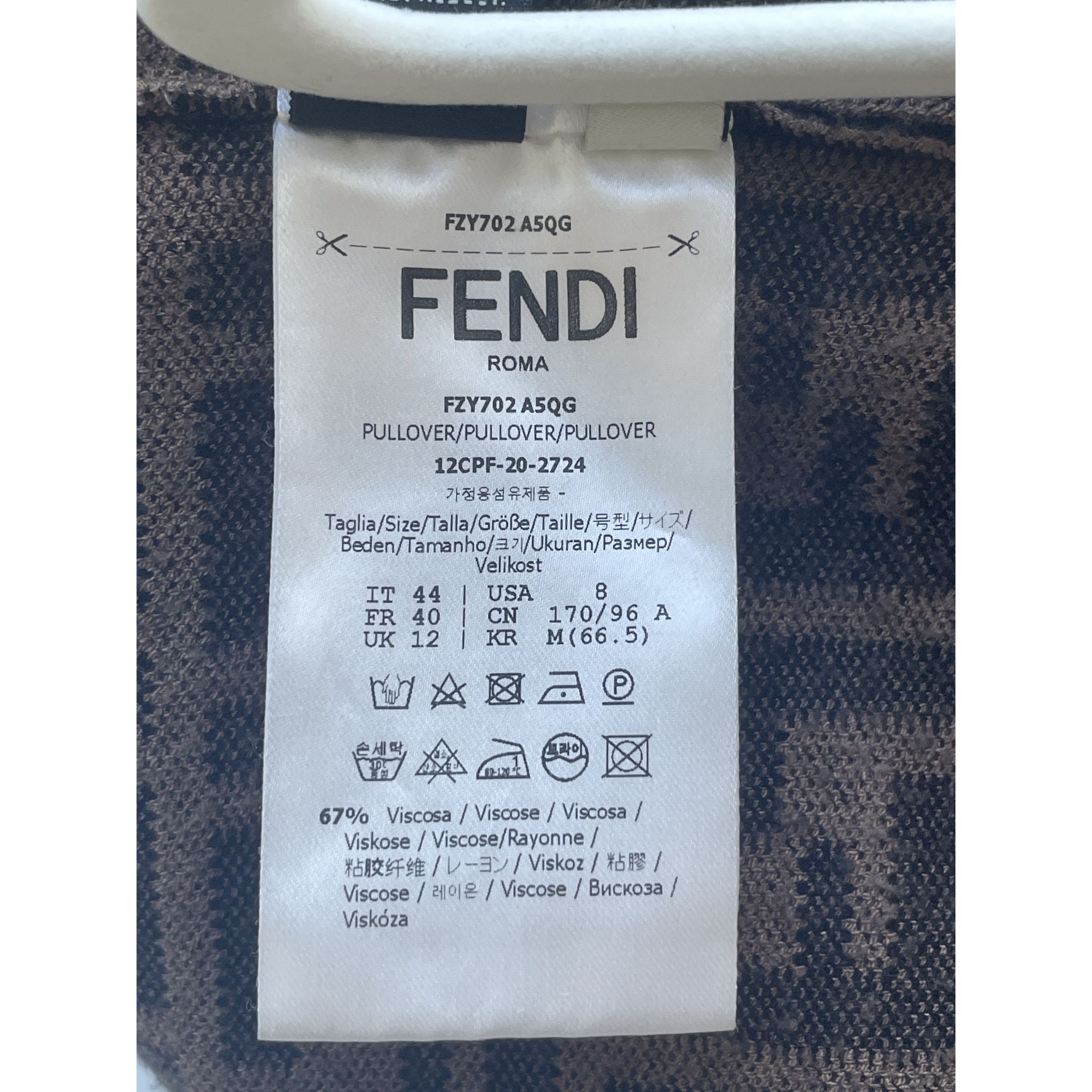 Fendi Fendi Roma Womens FF Logo Knit Top In Brown & Black Size 44 Size M / US 6-8 / IT 42-44 - 8 Thumbnail