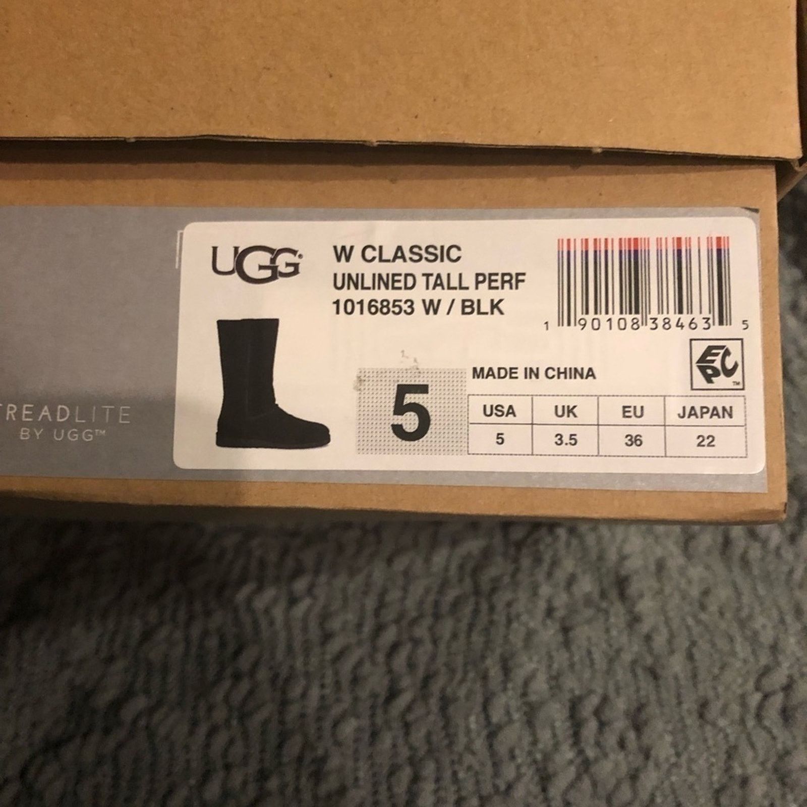 Ugg NEW UGG TALL BLACK LEATHER PERFORATED LEATHER BOOT SZ 5 Size US 5 / IT 35 - 9 Thumbnail