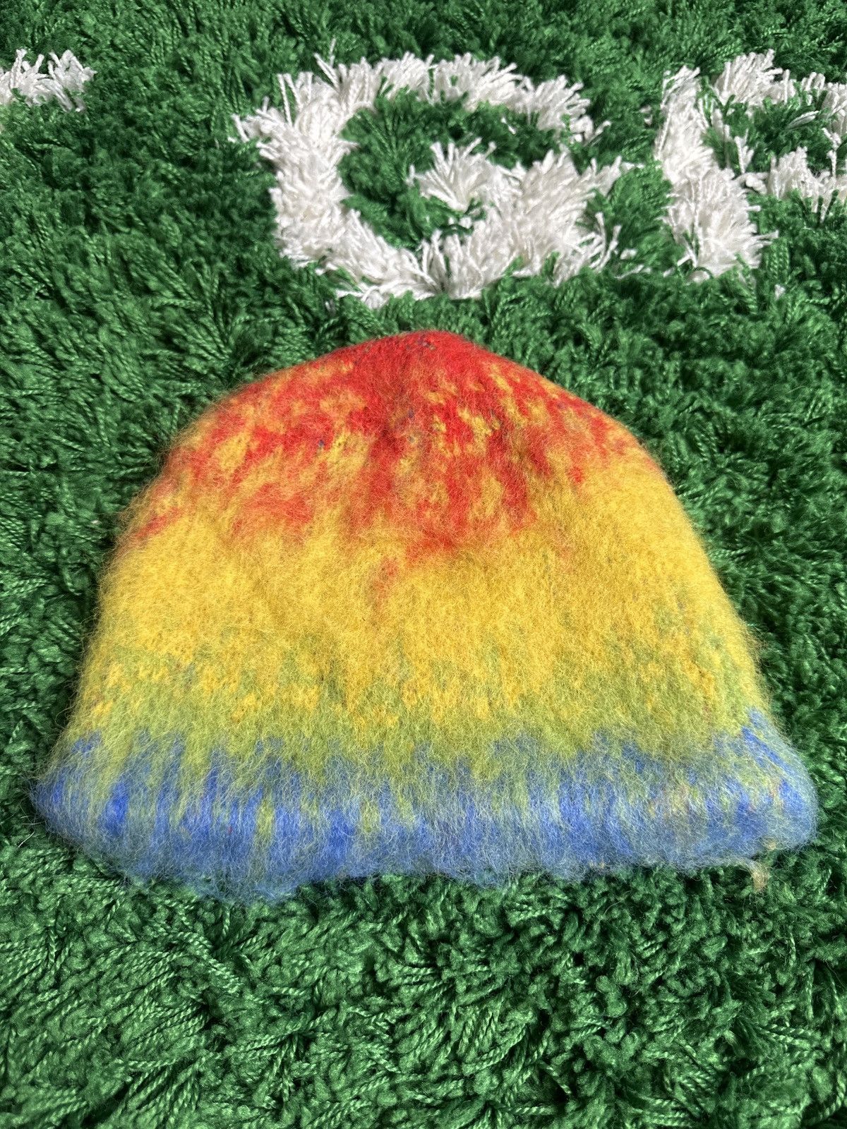 Happy Memories Don’t Die Rainbow Mohair Beanie