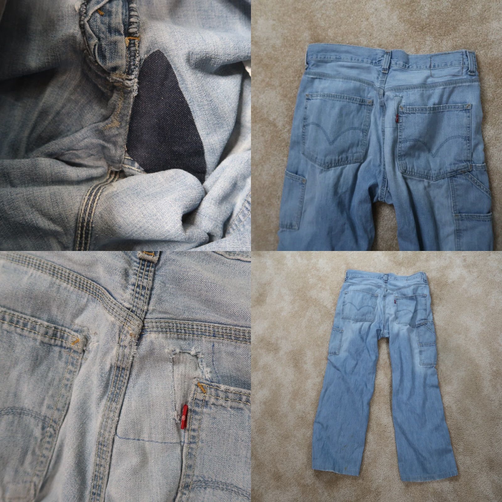 Levi's VINTAGE Levi's Loose Carpenter Jeans Mens 32x28 Distressed Denim Skater Baggy Levi's 550 80s 90s Streetwear Mens Jeans Size US 32 / EU 48 - 8 Thumbnail