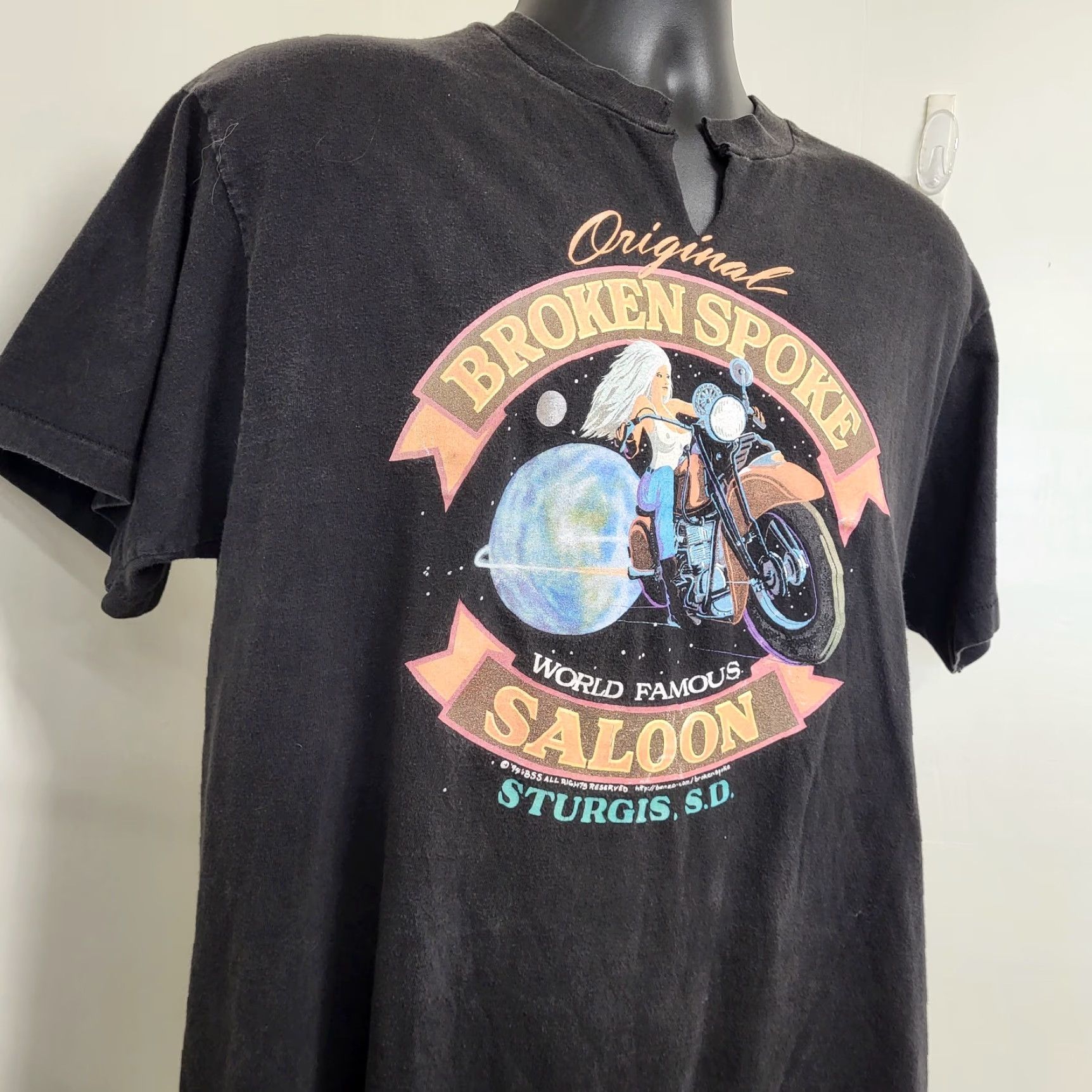 Hanes VINTAGE Hanes Beefy-T T-Shirt Men's Large Black Sturgis 1994 Broken Spoke Saloon Biker Motorcycle Streetwear Shirt Size US L / EU 52-54 / 3 - 4 Thumbnail