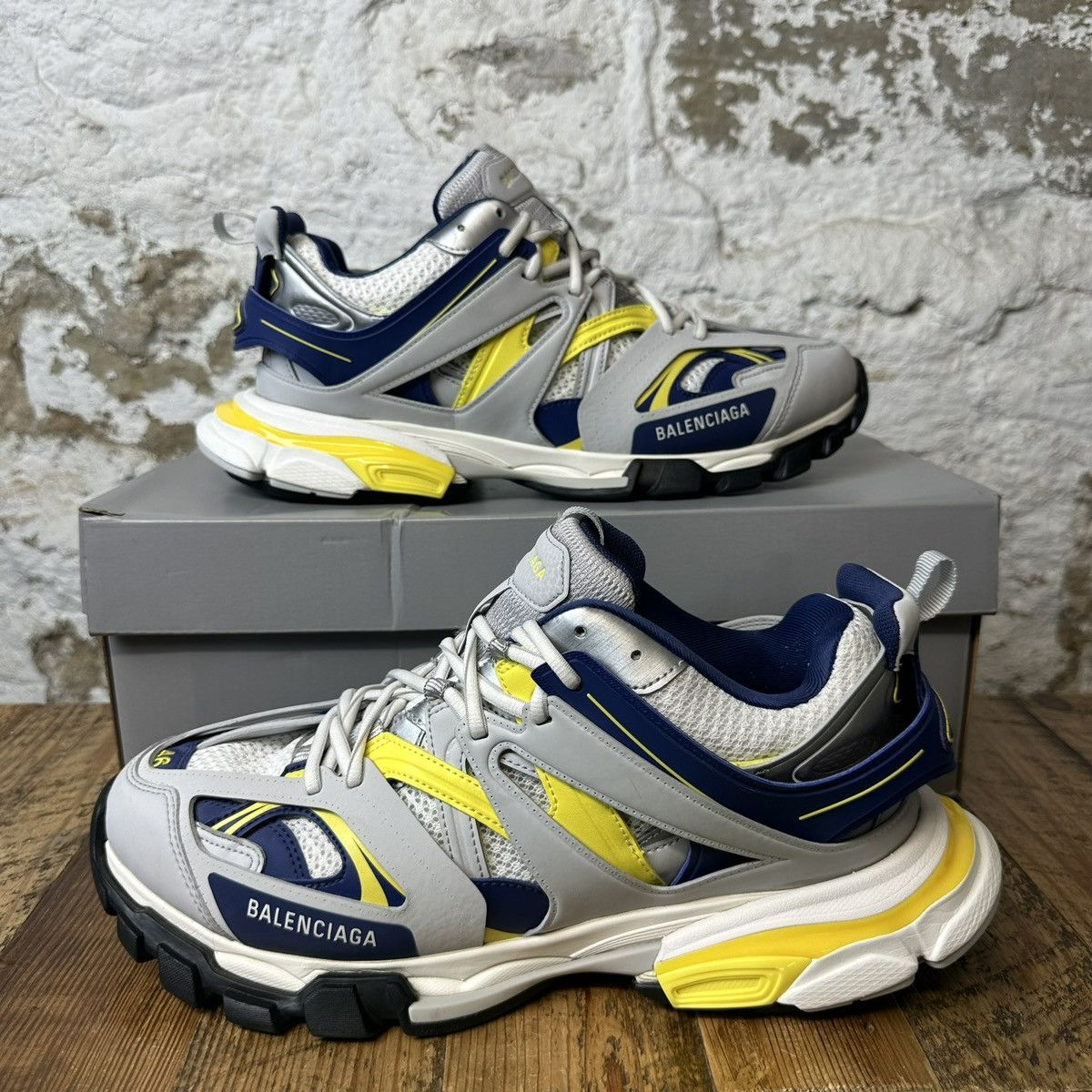 Balenciaga Balenciaga Track Grey Yellow Navy Low Top Sneaker Size