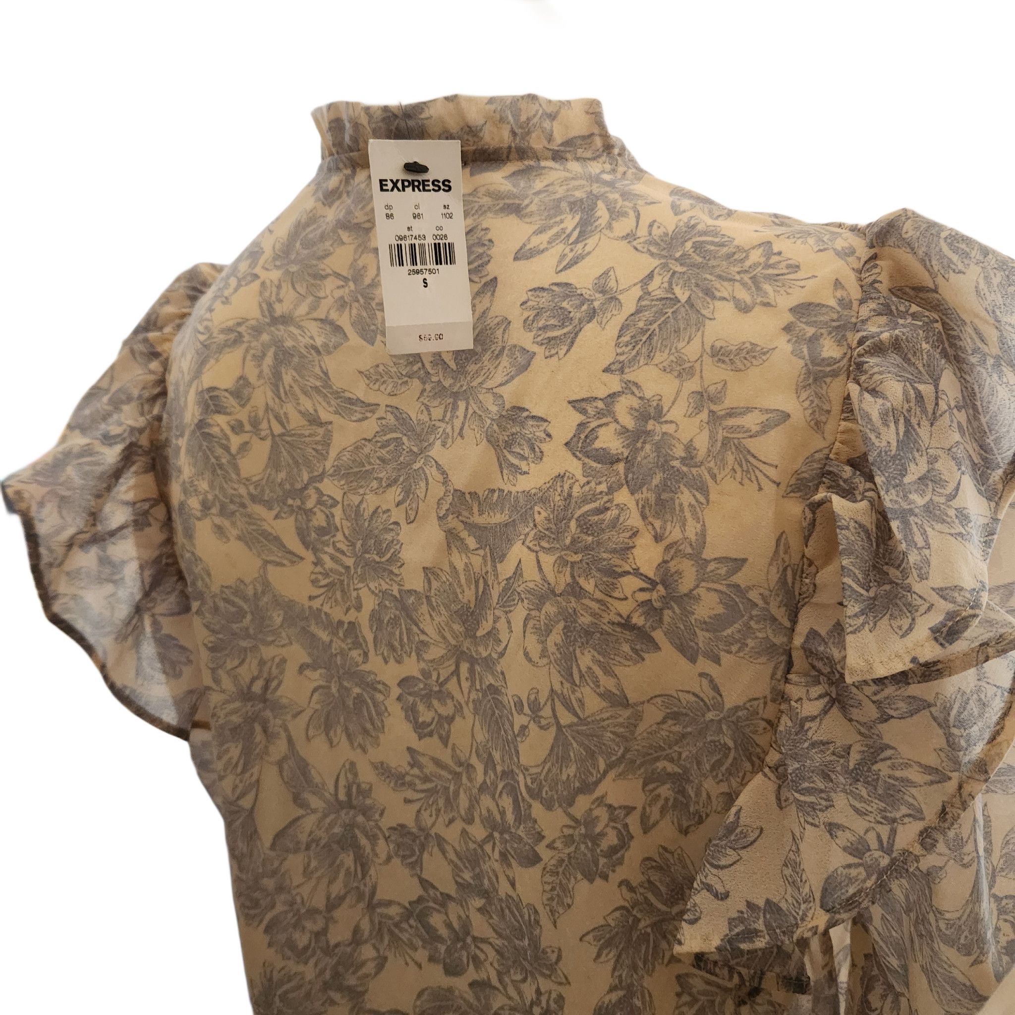 Express Express wom floral Victorian ruffle long sleeve NWT blouse Size S / US 4 / IT 40 - 3 Thumbnail