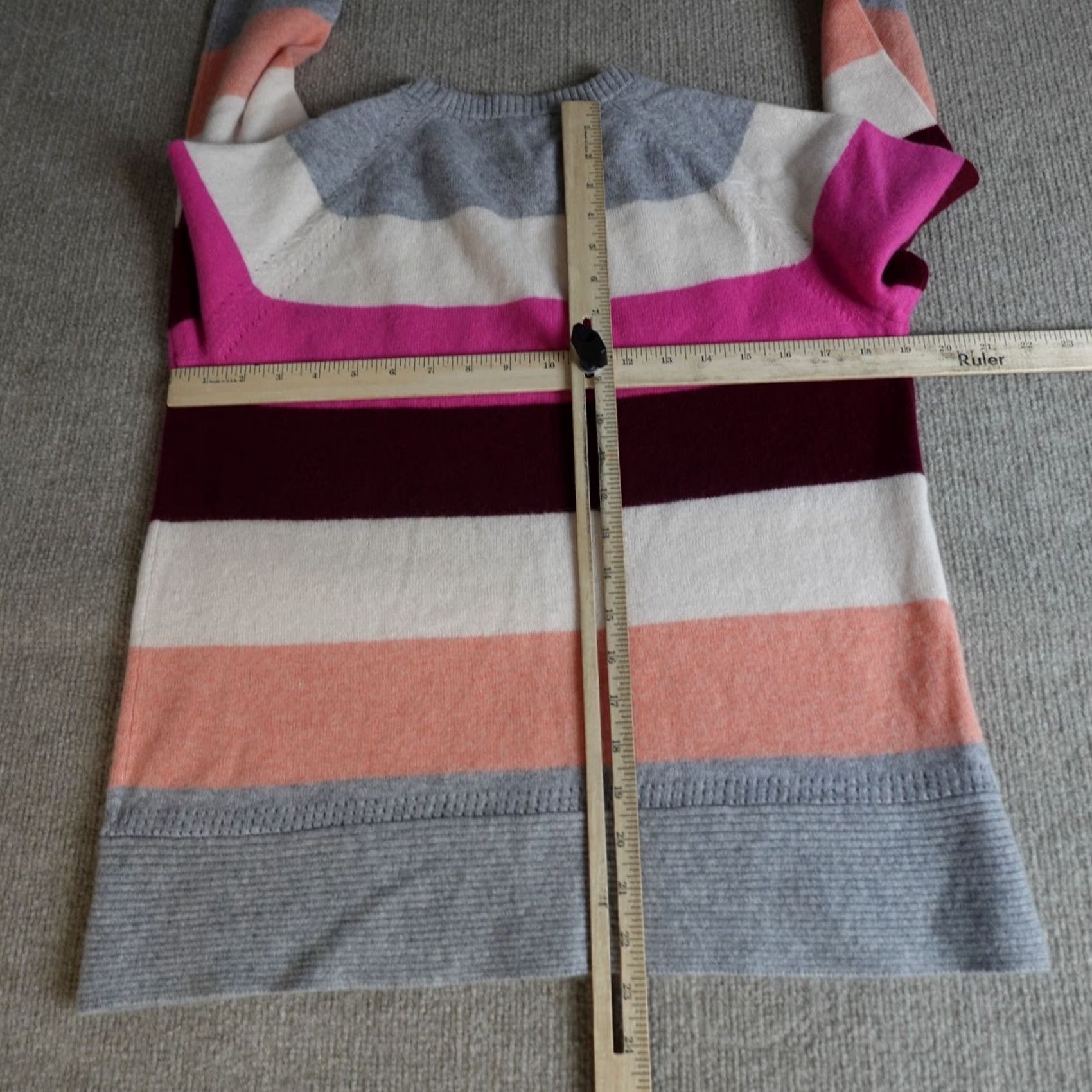 Marine Layer Marine Layer Womens Sweater S Gray 100% Cashmere Raglan Striped Crew Neck Pullover Knit Knitwear Casual Ship Next Business Day Size S / US 4 / IT 40 - 5 Thumbnail