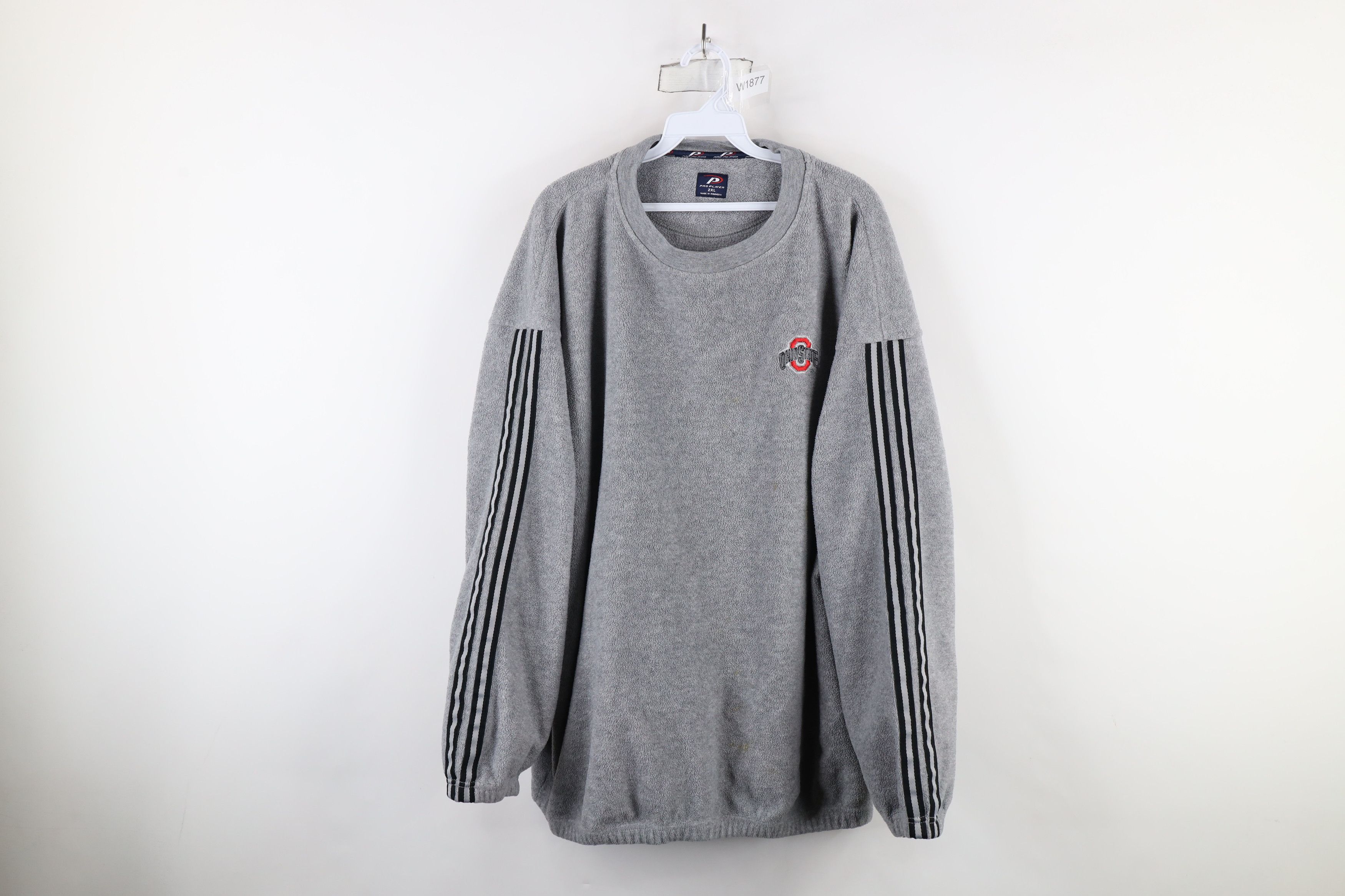 Vintage Vintage 90s Striped State University Fleece Sweater Gray Size US XXL / EU 58 / 5 - 1 Thumbnail