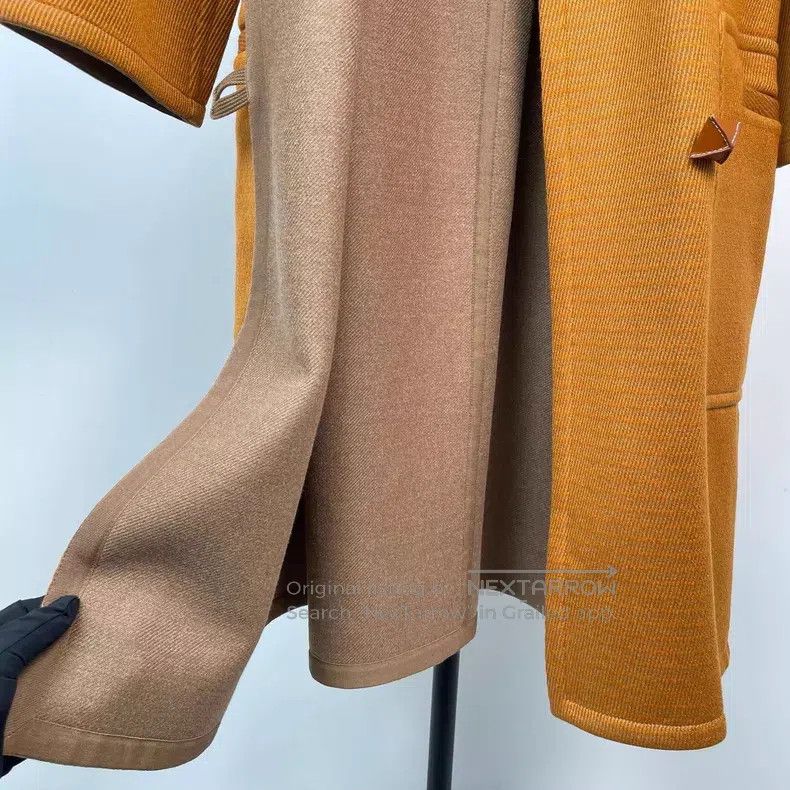 Hermes Hermes Orange Cashmere Hooded Belted Long Sleeve Coat Size XXS / US 00 / IT 34 - 4 Thumbnail