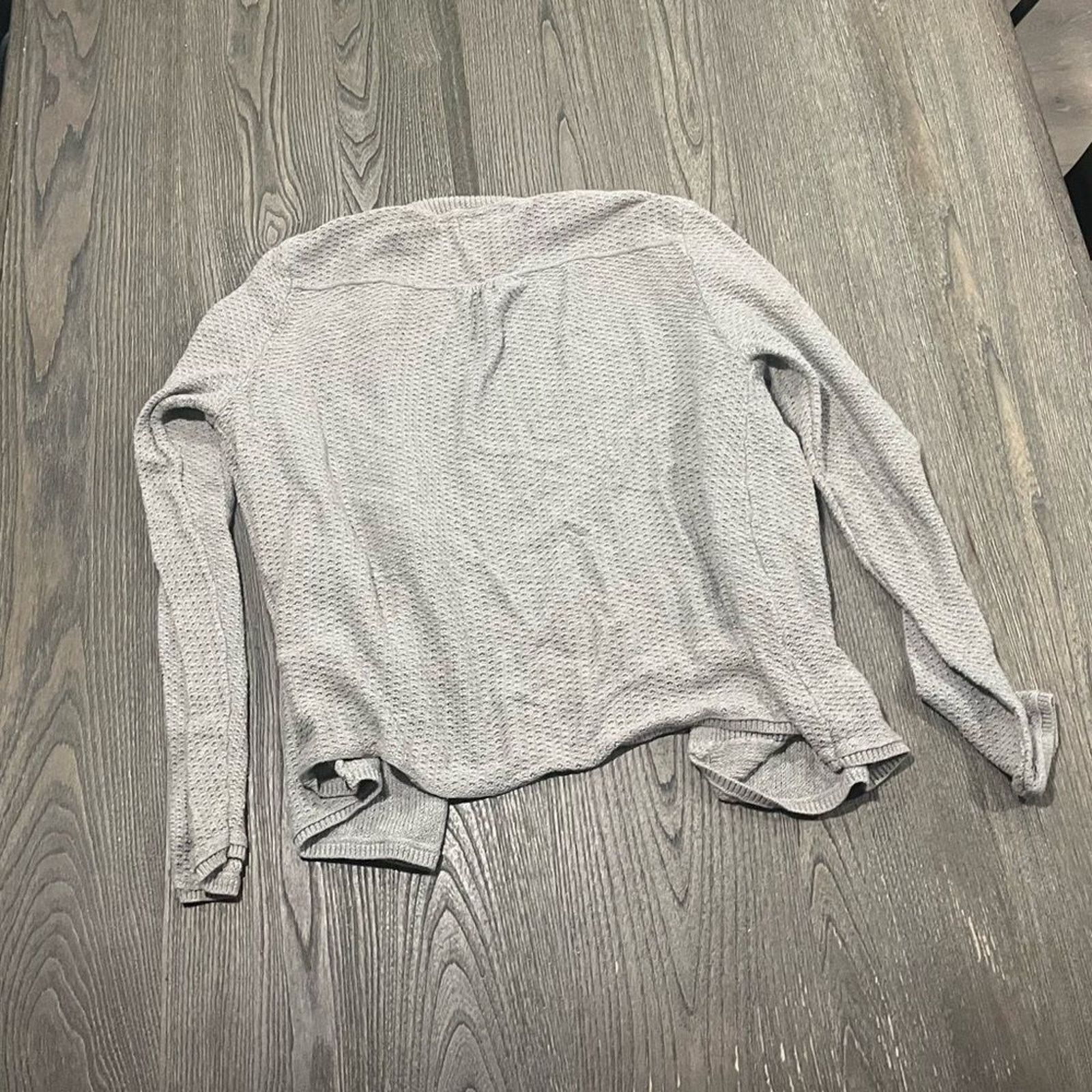 Eddie Bauer Eddie Bauer Light Gray Open Front Knit Sweater Size L Size L / US 10 / IT 46 - 5 Thumbnail
