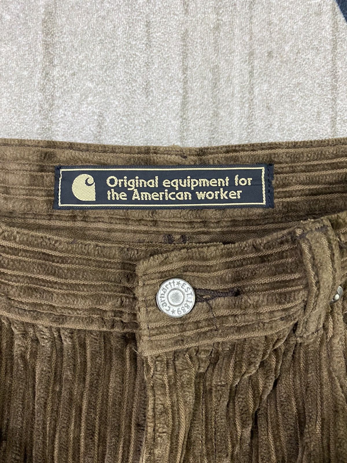 Carhartt × Vintage Carhartt Lot 0895-68 W89 Velor Style Ribbed Conduroy style Size 34" / US 12 / IT 48 - 5 Thumbnail