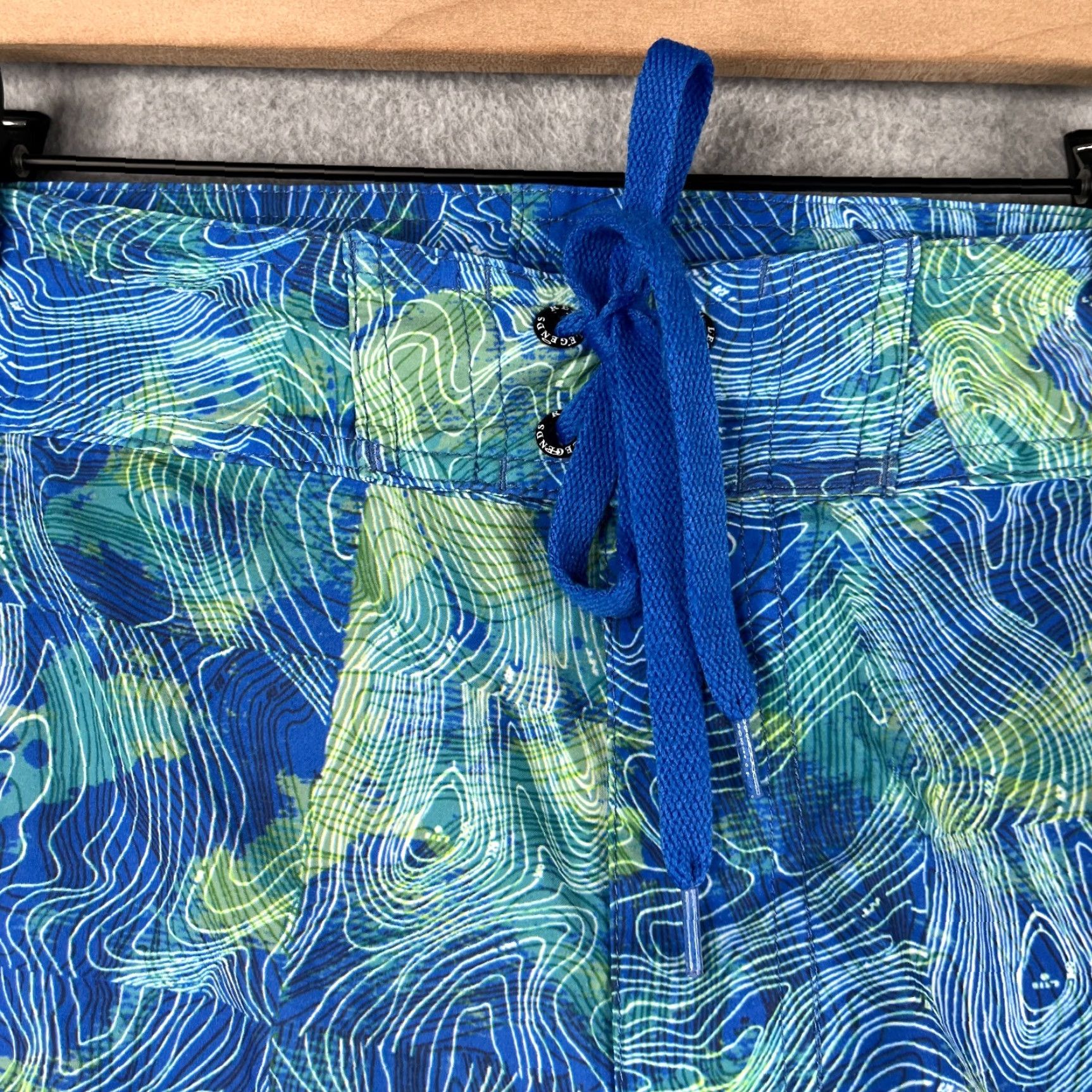 Vintage Reel Legends Mens Board Shorts Blue Green Geometric Bathing Suit Surf 36 Size US 36 / EU 52 - 7 Thumbnail