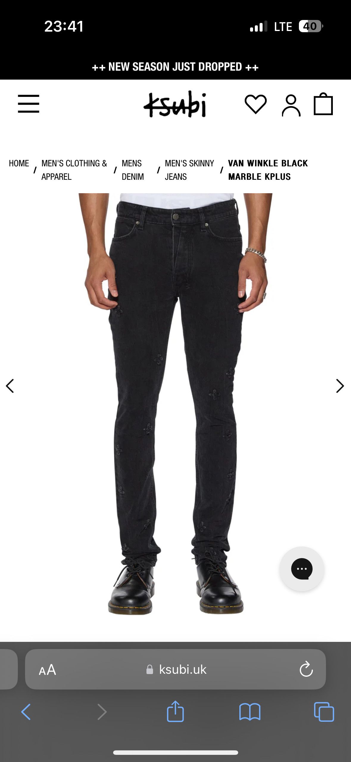 Ksubi Ksubi Van Vinkle Marble K Plus Black Size 40 Size US 40 / EU 56 - 2 Thumbnail