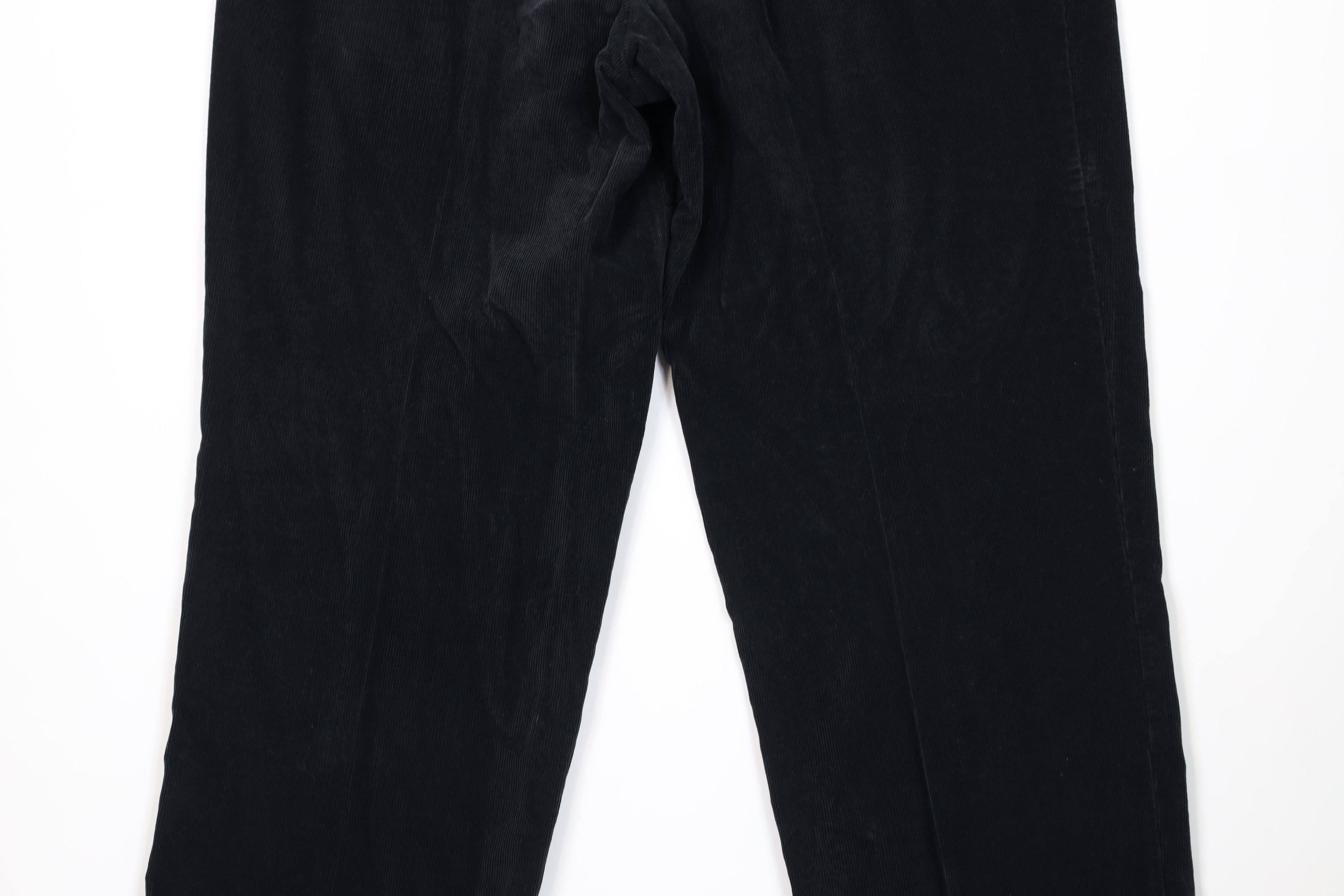 Lands' End Vintage 90s Lands End Cuffed Wide Leg Corduroy Pants Black Size US 38 / EU 54 - 10 Thumbnail