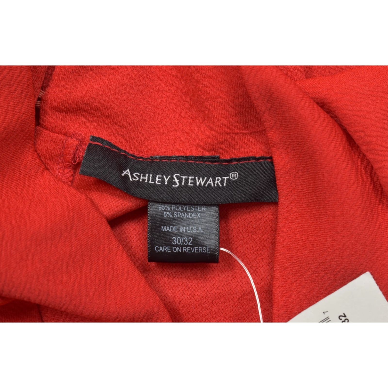 Vintage Ashley Stewart Women Dress Racing Red Double Tiered Skirt New With Tags 30/32 Knee Length Plus Size Shift Casual White, Red, Black? Size 30" / US 8 / IT 44 - 6 Thumbnail