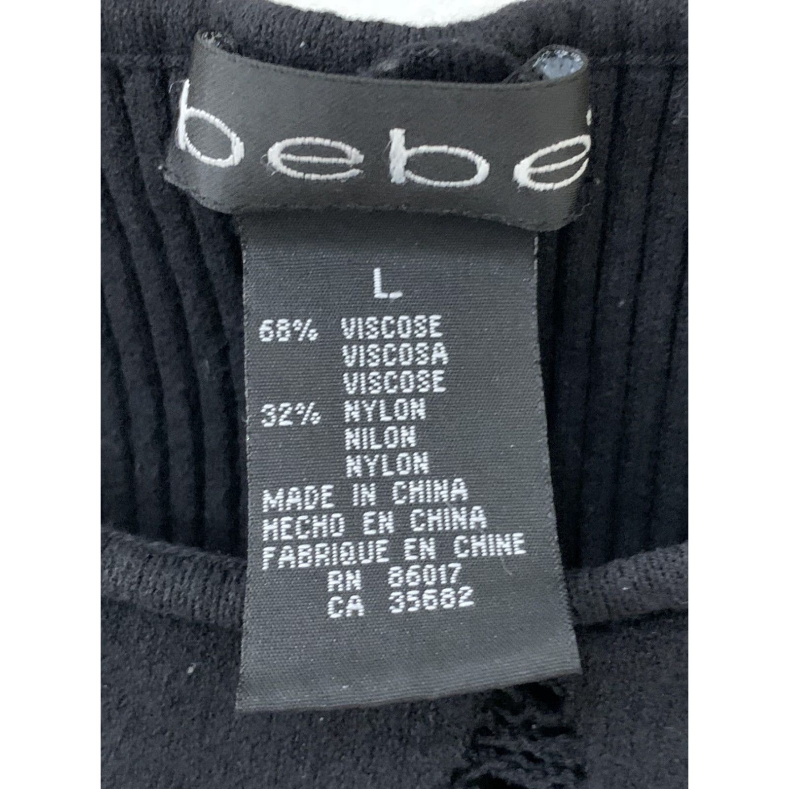 Bebe VINTAGE bebe Sweater Tank Top Cropped Black Destroyed Sz L Stretch 90’s Womens Size L / US 10 / IT 46 - 5 Thumbnail