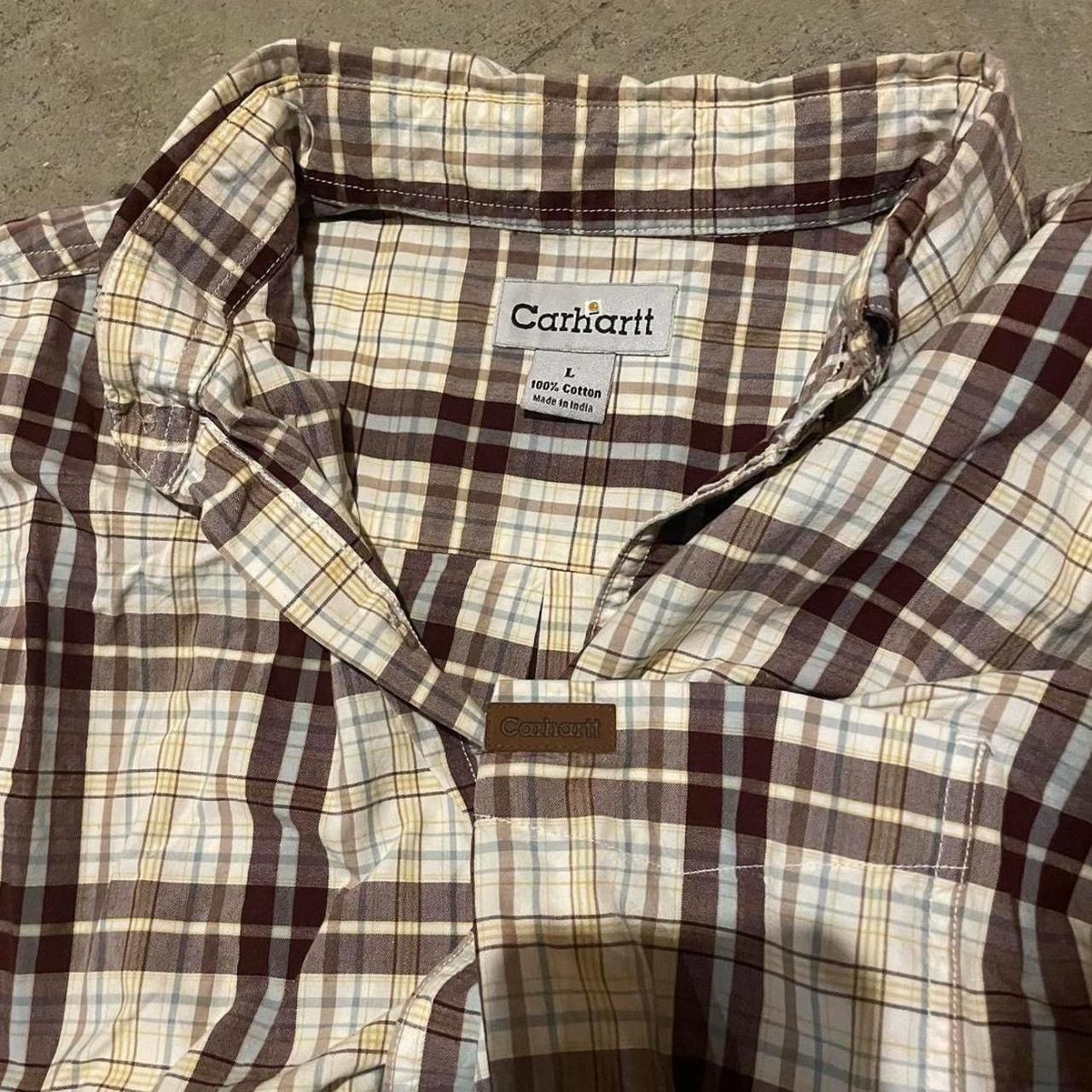 Carhartt Vintage 90’s Boxy Brown/Tan Carhartt Shirt Size US L / EU 52-54 / 3 - 3 Thumbnail