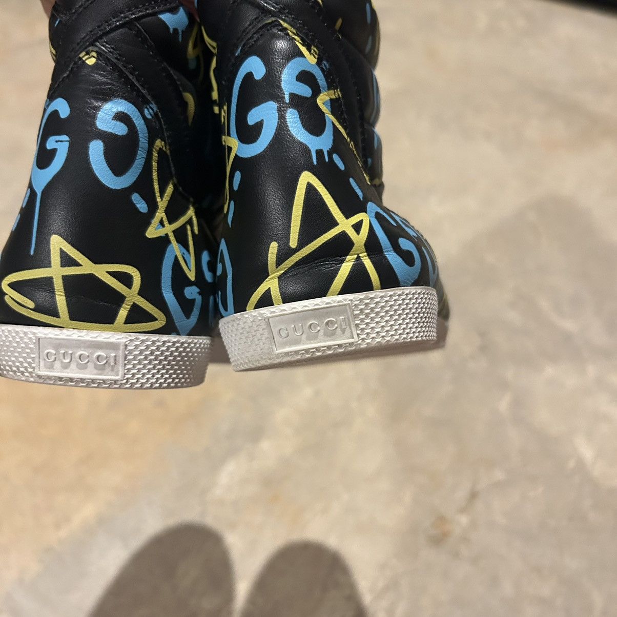 Designer × Gucci Gucci Ace High Top Graffiti Ghost Stars Leather Shoes US 11 Size US 11 / EU 44 - 7 Thumbnail