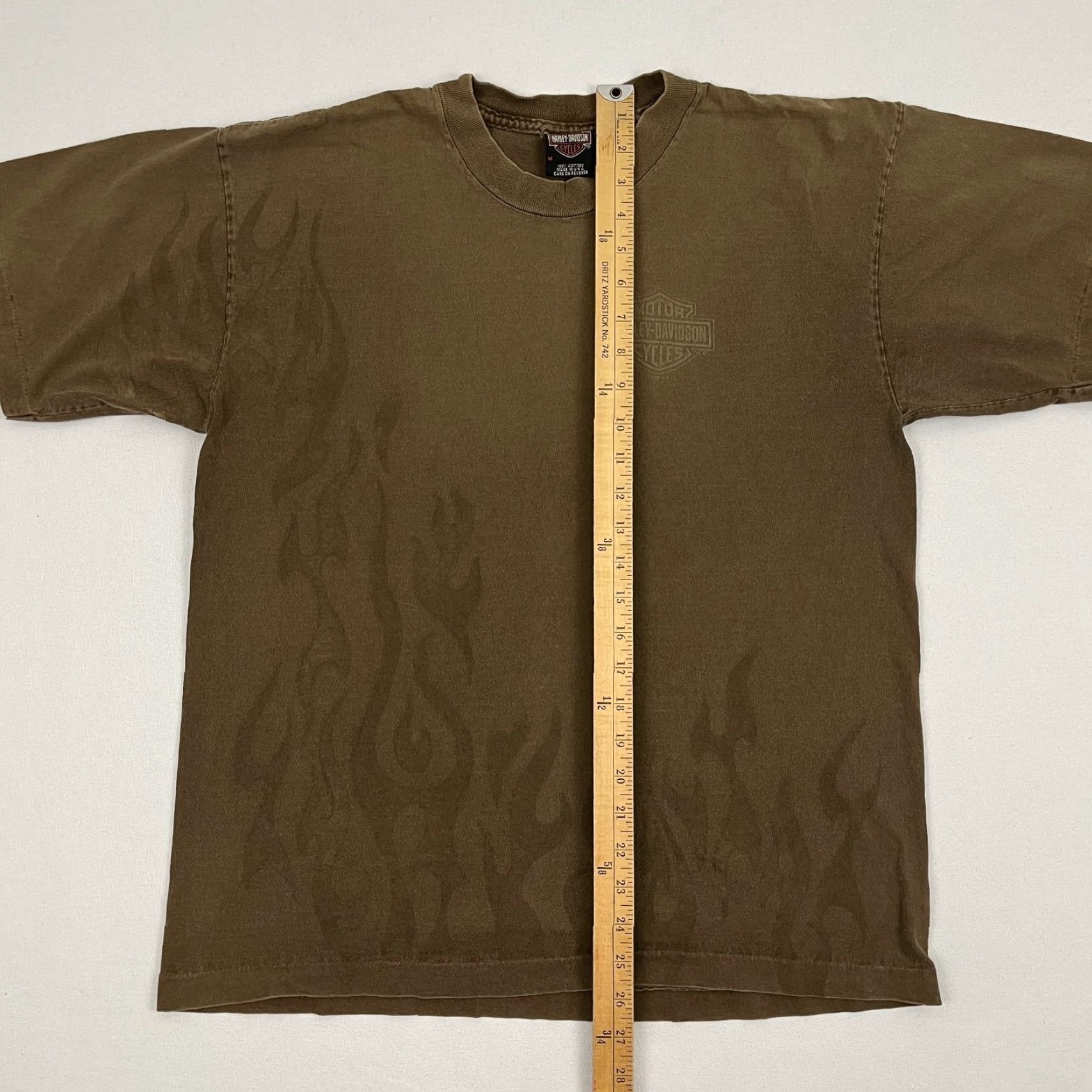 Harley Davidson VTG 90s Harley-Davidson Shirt Mens M Faded Brown Flame Graphic Tee Size US M / EU 48-50 / 2 - 6 Thumbnail