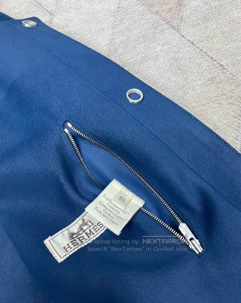 Hermes Hermes Autumn and Winter Metal扣 Baseball Jacket Leather Ja Size US M / EU 48-50 / 2 - 7 Thumbnail