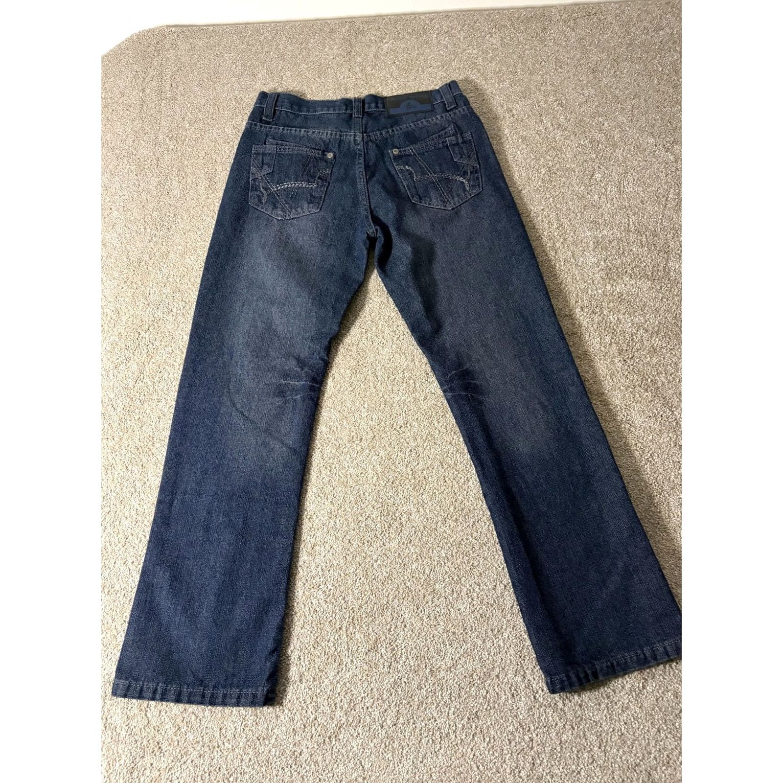 Vintage Seven Souls Jeans Womens 14 Blue Regular Straight Leg Denim 34x27.5 Packaged Buttons Logo Pocket 5-Pocket Size 36" / US 14 / IT 50 - 6 Thumbnail