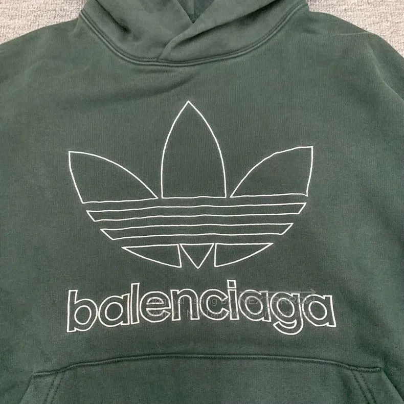 Balenciaga Balenciaga Olive Green Big Logo Hoodie Sweatshirt Size US S / EU 44-46 / 1 - 8 Thumbnail