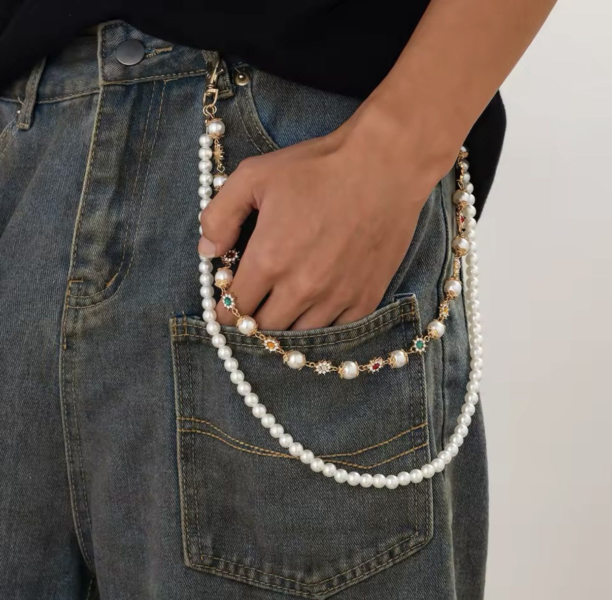 Other Exquisite Imitation Pearl Keychain Wallet Belt Chain Size ONE SIZE - 2 Thumbnail