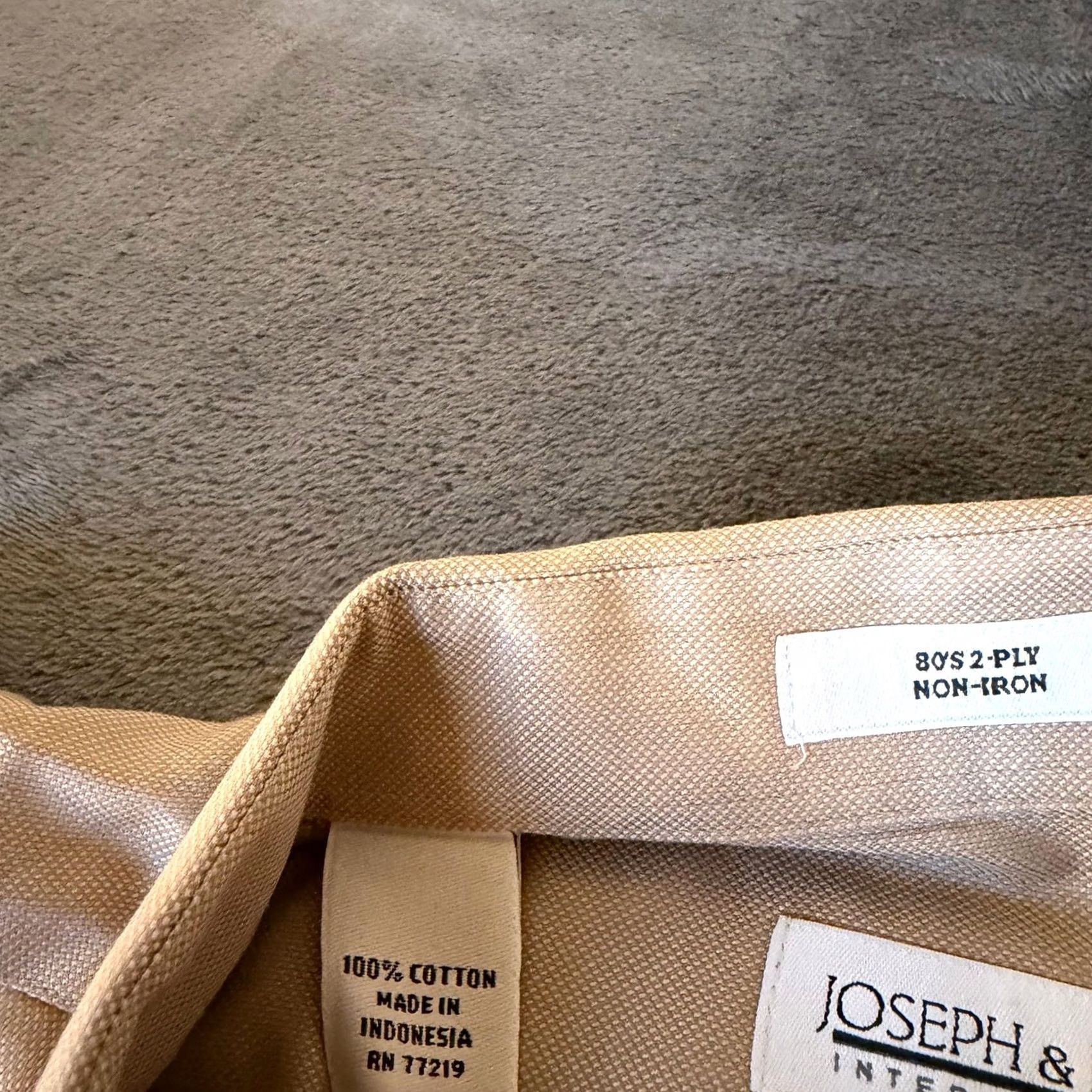 Joseph VINTAGE Joseph & Feiss International Tan 80s 2-Ply Non-Iron Button Up Shirt Mens 18.5 Size US XXL / EU 58 / 5 - 4 Thumbnail