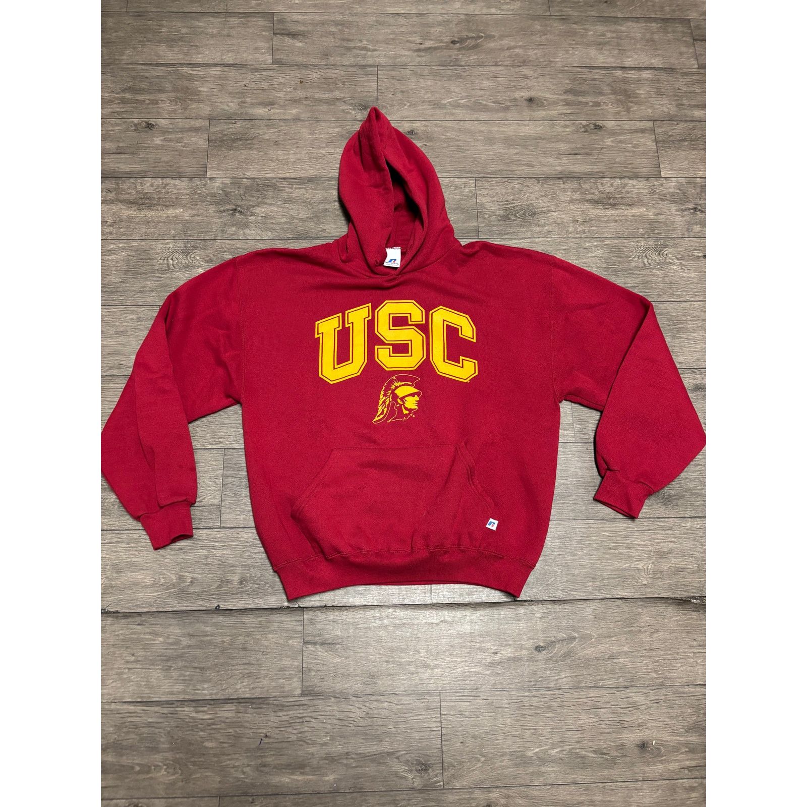 Russell Athletic × Vintage Vintage USC Red Russell Hoodie 90s Sz L Size US L / EU 52-54 / 3 - 1 Thumbnail