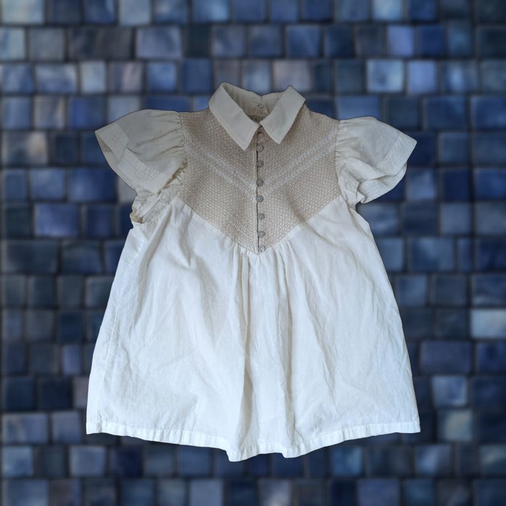 Vintage BiBi Blouse Shirt S Ivory Knit Boho Festival Crochet Smocked Collared Victorian Top Size S / US 4 / IT 40 - 1 Thumbnail