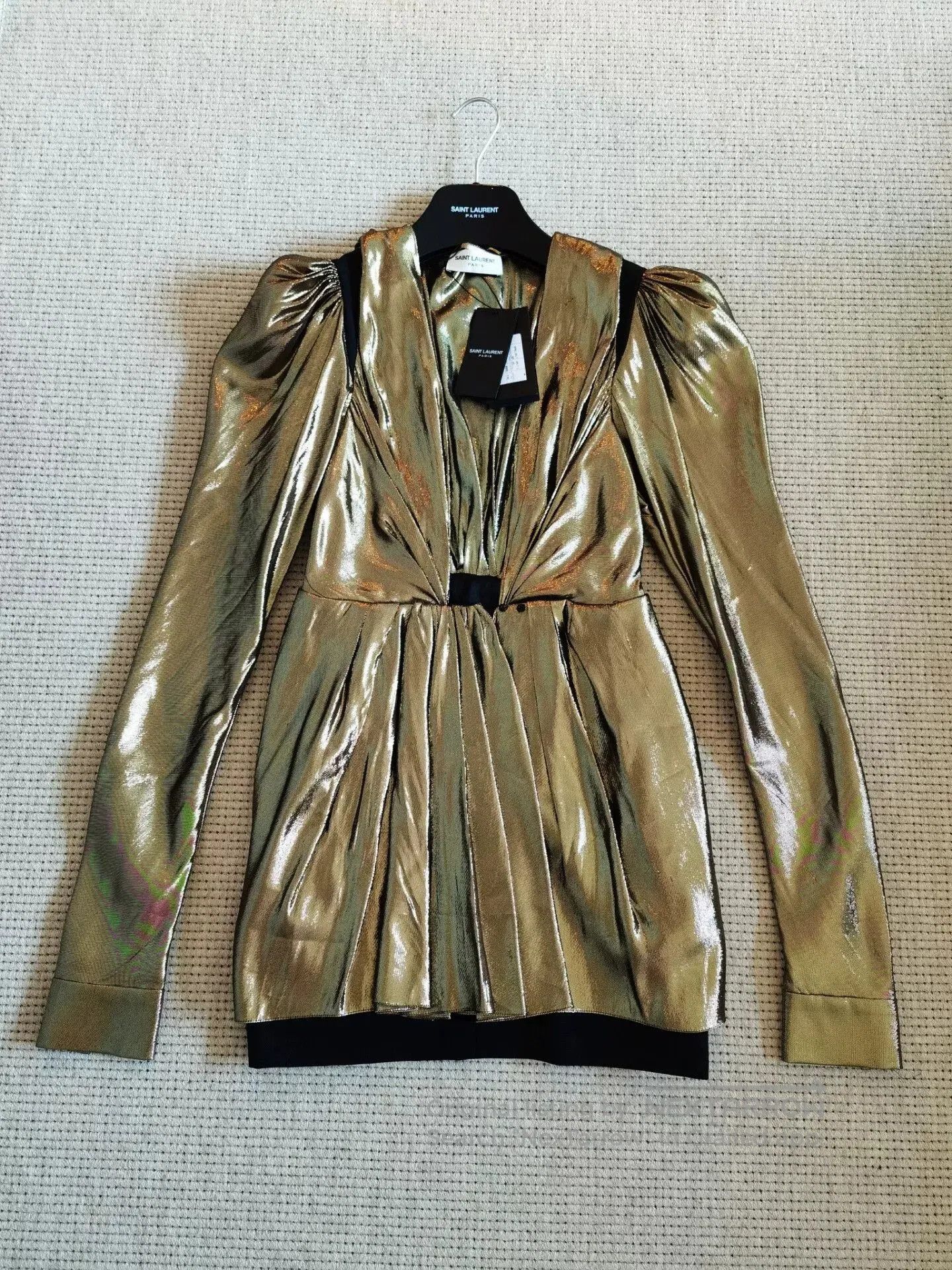 Saint Laurent Paris Saint Laurent 17 Gold Metallic Dress. Size S / US 4 / IT 40 - 1 Thumbnail