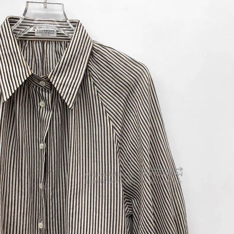 Brunello Cucinelli Brunello Cucinelli 23 Model Color Blocked Vertical Striped Size L / US 10 / IT 46 - 3 Thumbnail