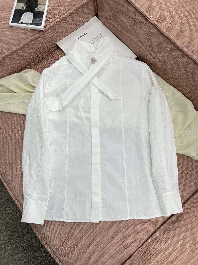 Chanel Chanel 21C White Bow Collar Shirt - dmc Size US M / EU 48-50 / 2 - 1 Thumbnail
