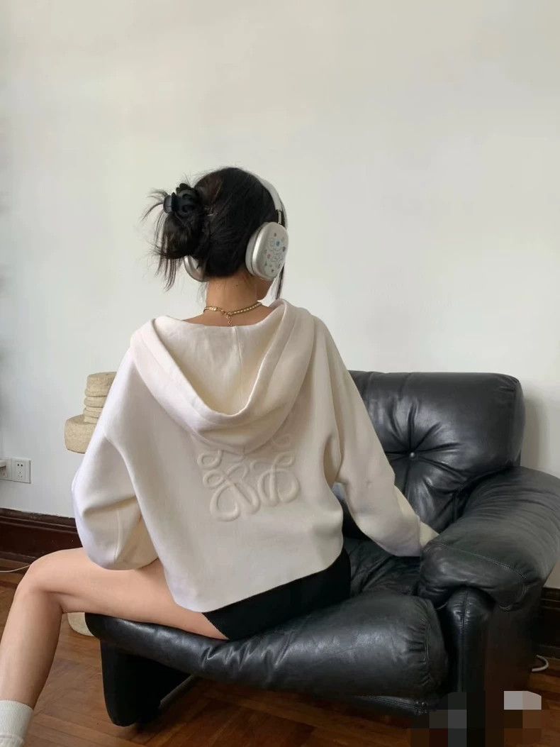 LOEWE Embossed logo wool coat