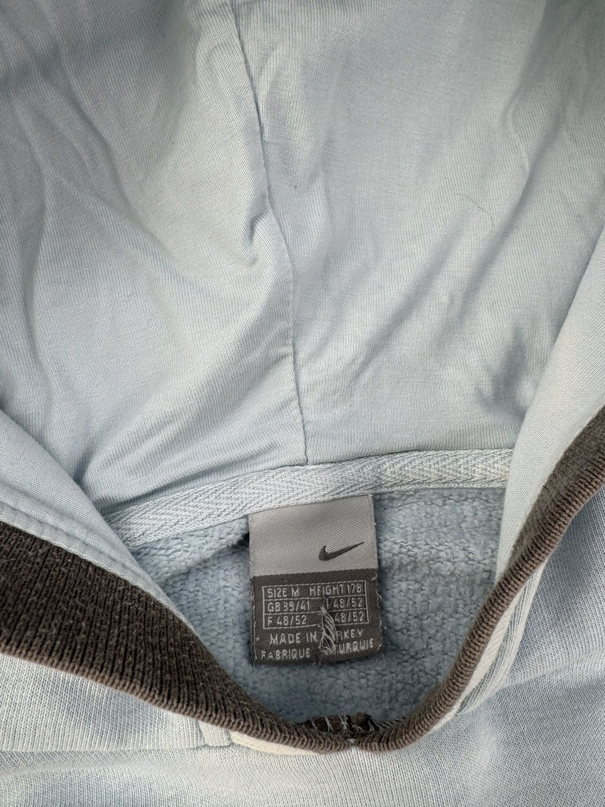 Nike × Vintage NIKE BABY BLUE VINTAGE CENTER LOGO OVERSIZE BOXY HOODIE Size US M / EU 48-50 / 2 - 5 Thumbnail