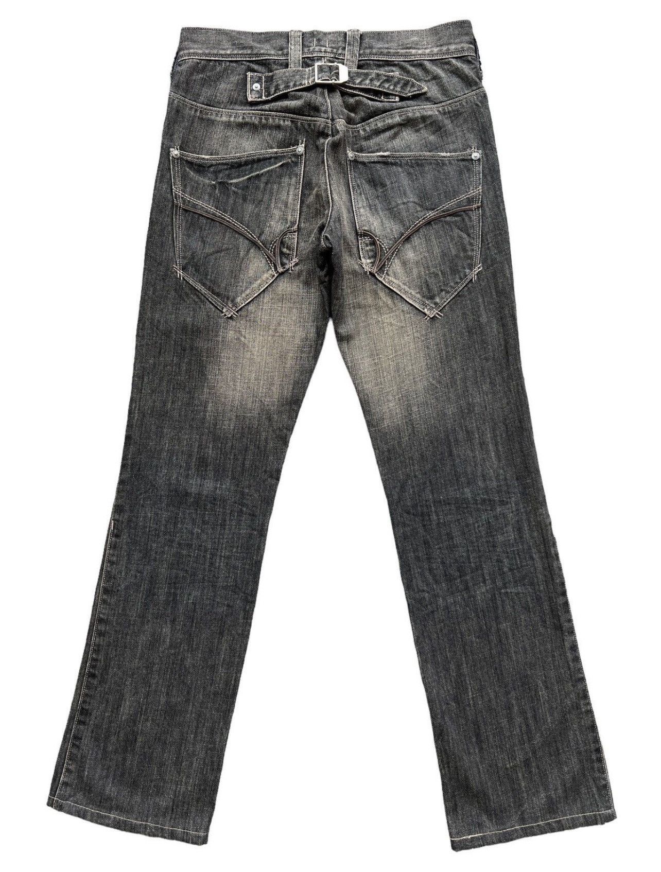 Japanese Brand Japanese Brand Straight Cut Buckle Back Denim Jeans 29x29.5 Size US 29 - 3 Thumbnail