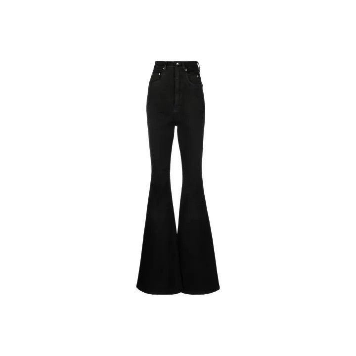 Rick Owens DRKSHDW Black Flared Denim Pants for Women -2508