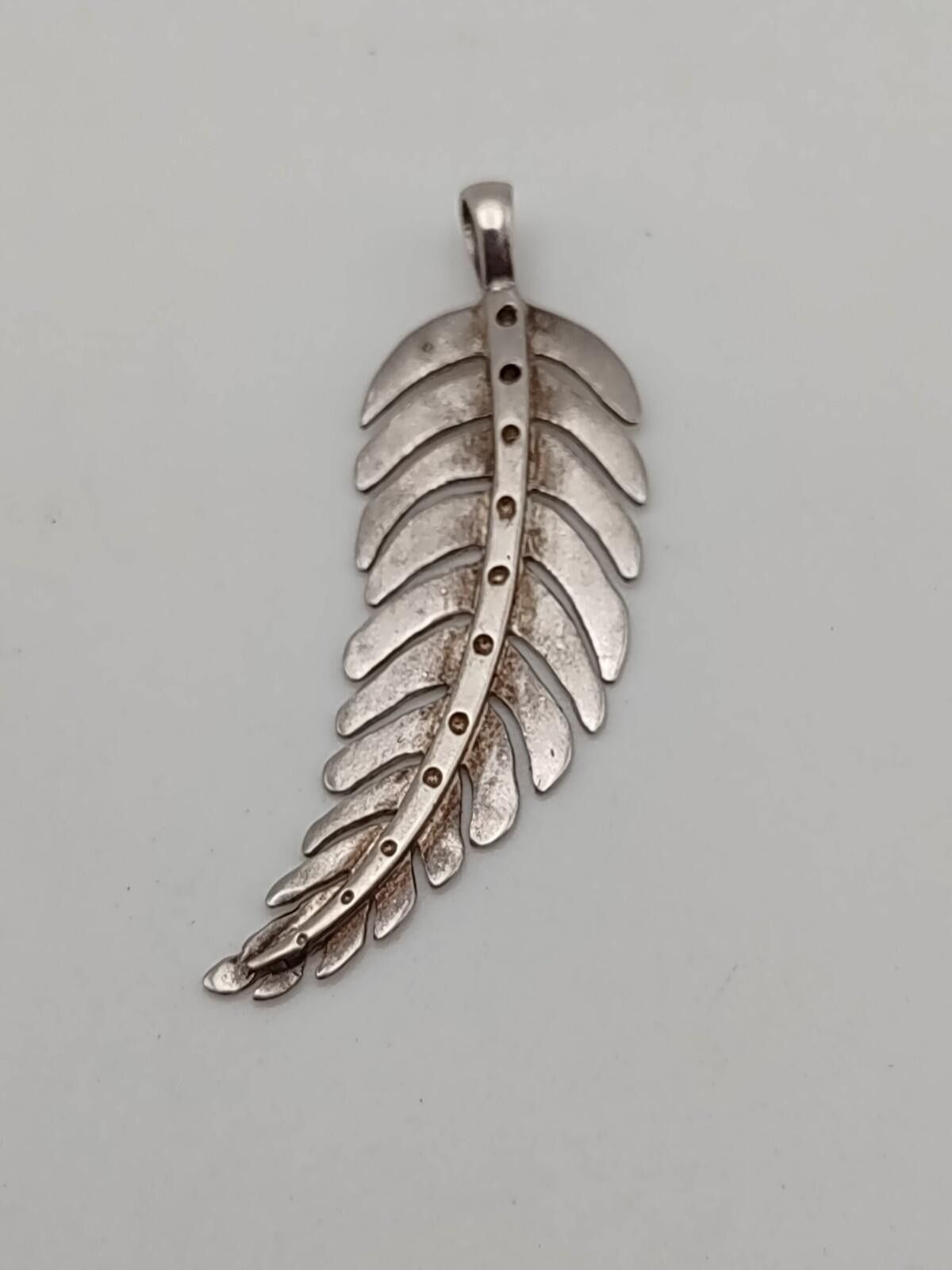 The Unbranded Brand Vintage Sterling Silver Fern Leaf Unisex Pendant 925 Size ONE SIZE - 1 Thumbnail