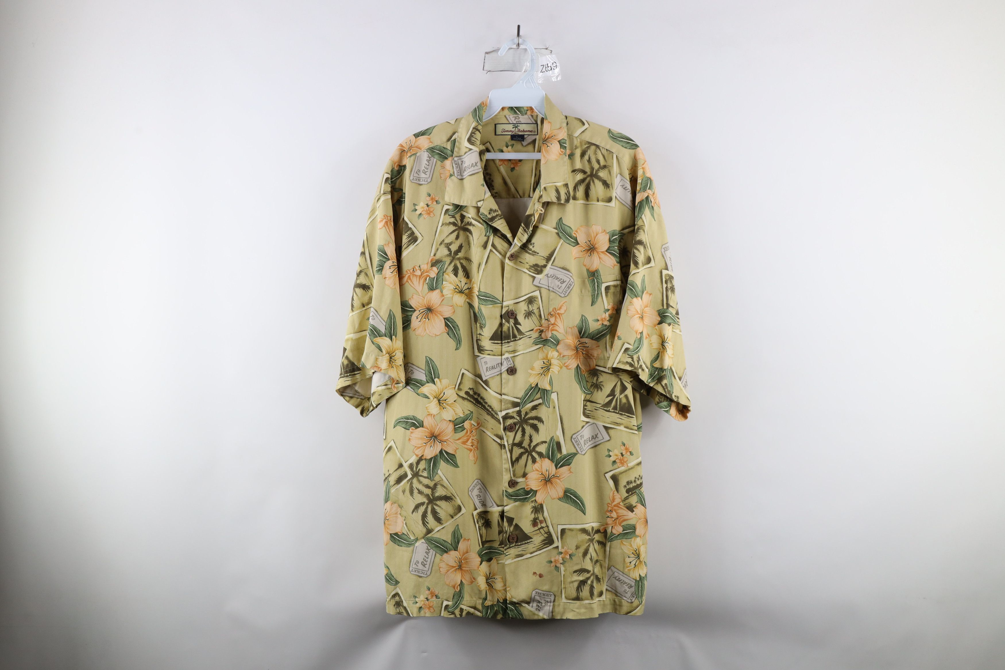 Tommy Bahama × Vintage Vintage Tommy Bahama Relax Looped Collar Button Shirt Size US L / EU 52-54 / 3 - 1 Thumbnail