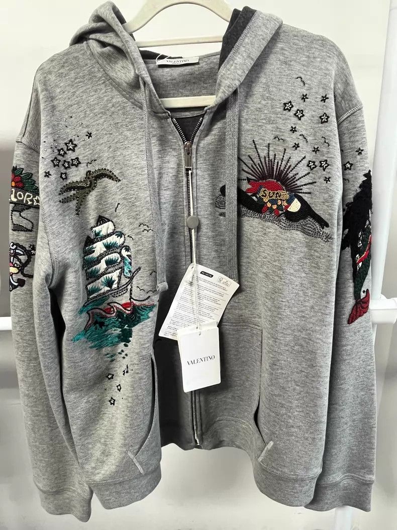 Valentino Valentino Grey hooded coat Size M / US 6-8 / IT 42-44 - 1 Thumbnail