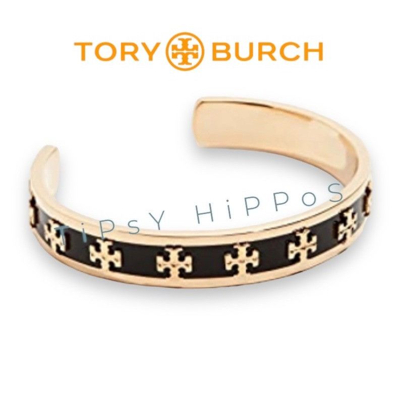 Tory Burch Stunning Tory Burch Gold & Black Bangle Bracelet Size ONE SIZE - 2 Thumbnail