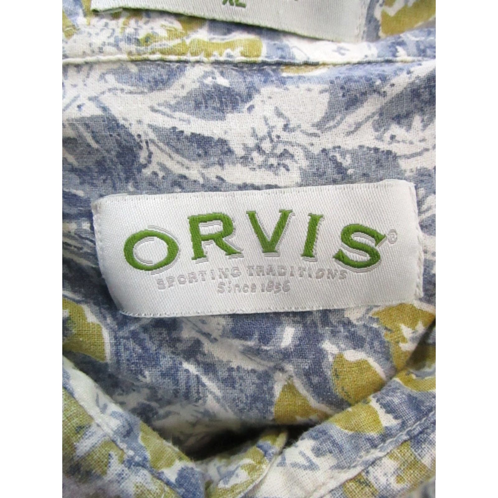 Orvis Orvis Hawaiian Shirt Mens XL Beige Green Floral Cotton Button-Up Shirt Size US XL / EU 56 / 4 - 4 Thumbnail