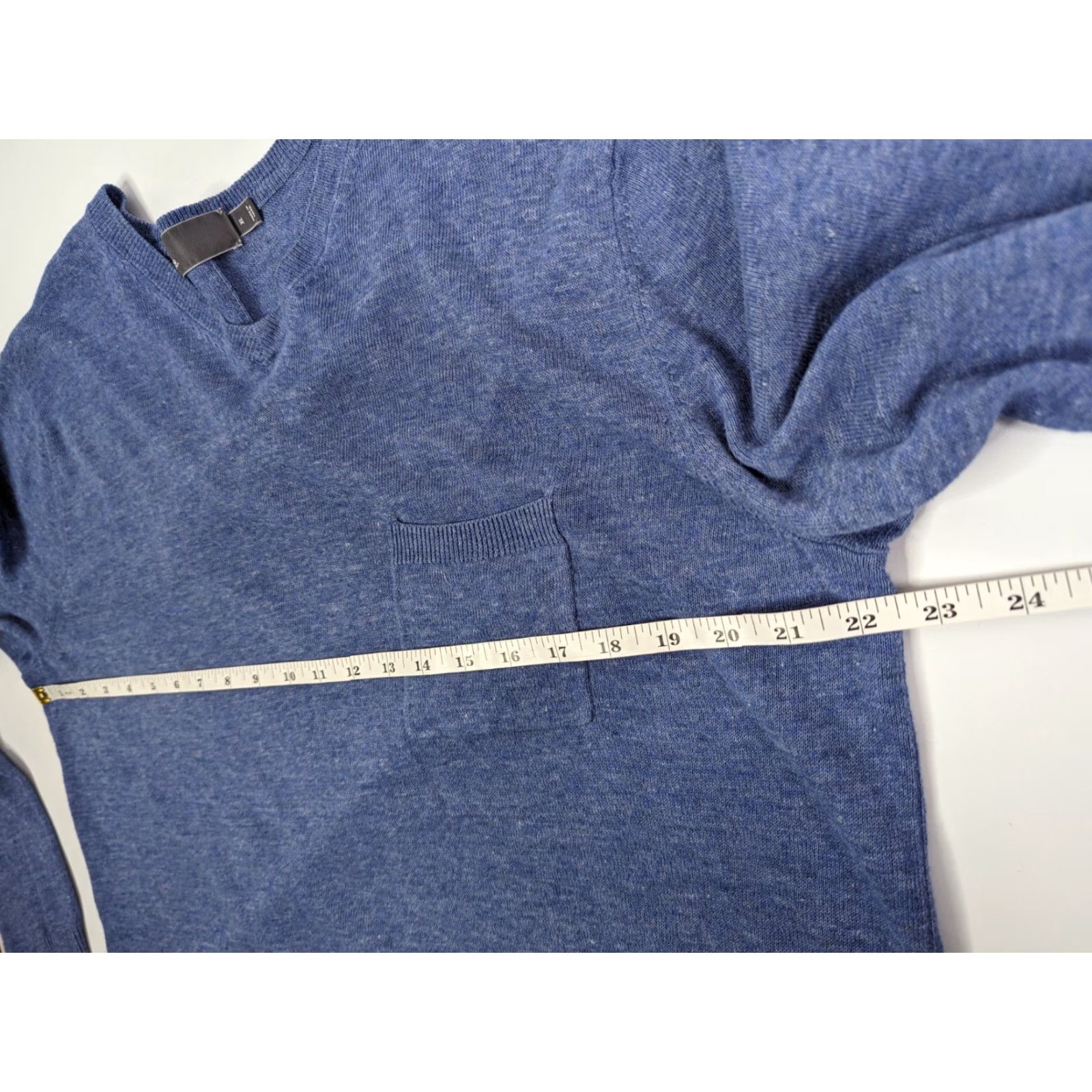 Vince Vince V-Neck Pocket Sweater Size XL Linen Classic Blue Long Sleeve Mens Pullover Knit Shirt Size US XL / EU 56 / 4 - 5 Thumbnail