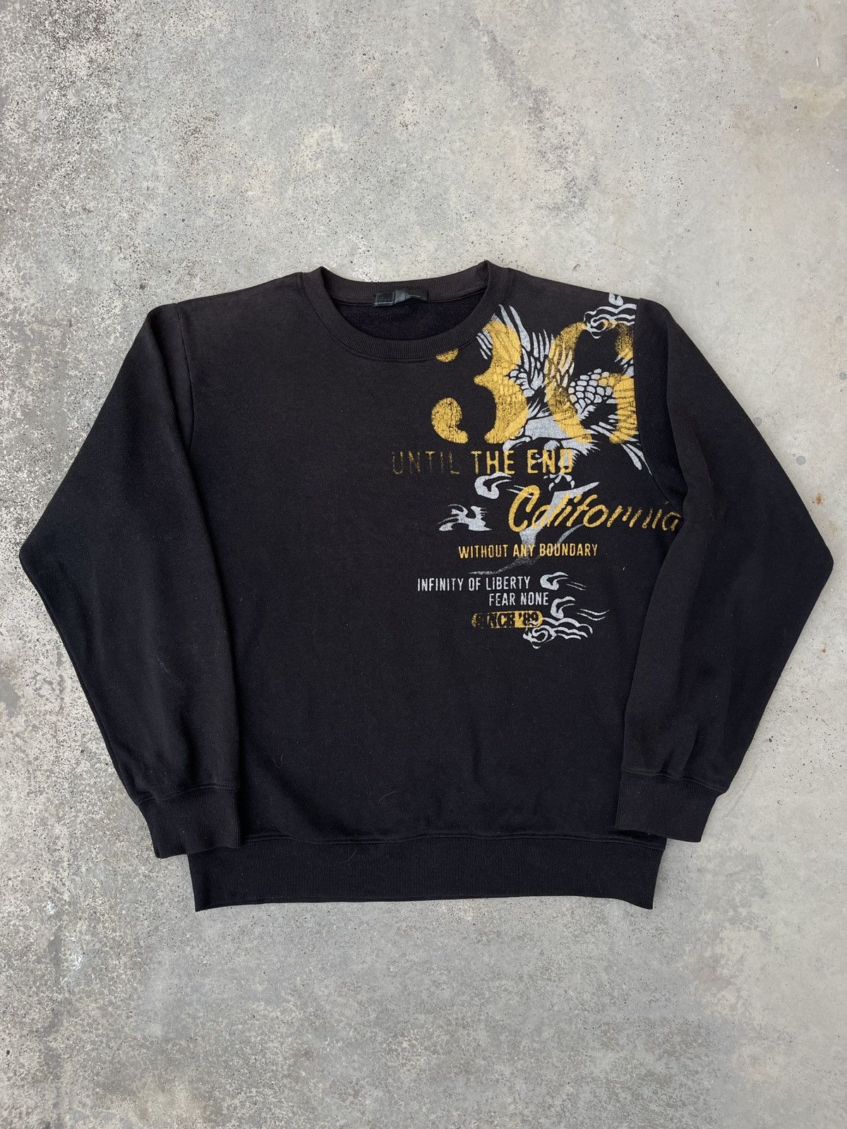 Japanese Poem Sukajan Phoenix Bird Pullover Sweatshirt