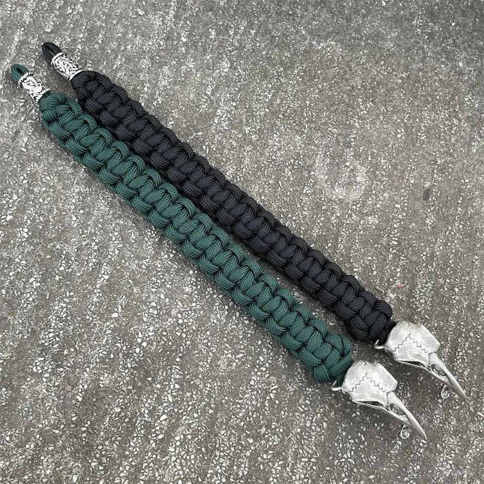 Vintage Viking Odin Raven Skull Bracelet Men Women Gothic Size ONE SIZE - 6 Thumbnail