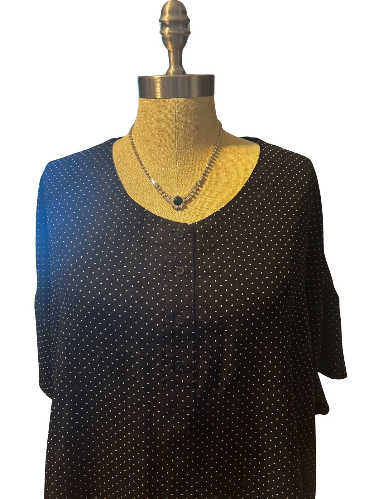 Other Women’s black polka dot Top.wt2616 Size XXL / US 16-18 / IT 52-54 - 2 Thumbnail