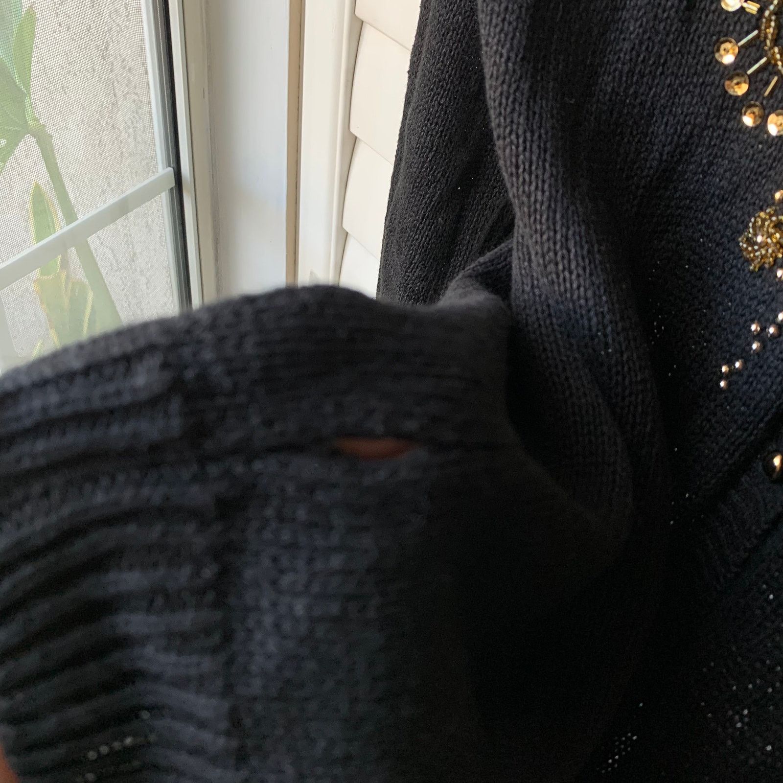 Vintage Vintage Gold Beaded and Sequin Black Cardigan Sweater Medium Size M / US 6-8 / IT 42-44 - 10 Thumbnail