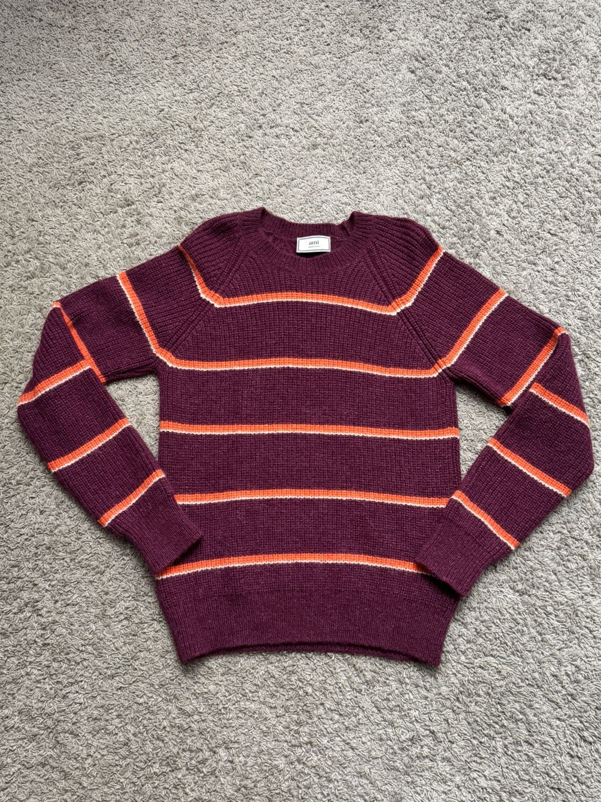 AMI AMI knit sweater size M , Purple and orange stripe Size US M / EU 48-50 / 2 - 1 Thumbnail