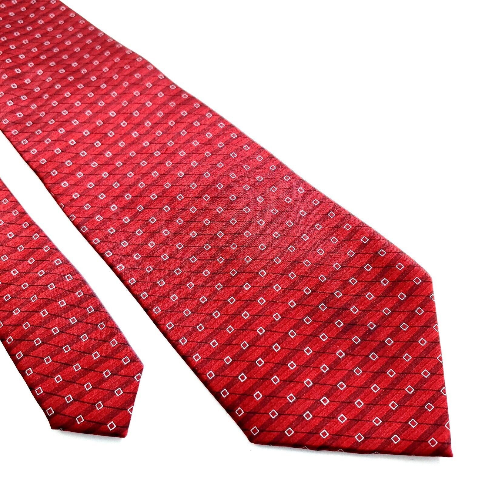 Arrow Arrow Red Geometric Print Silk Tie Tags Ripped Size ONE SIZE - 1 Thumbnail