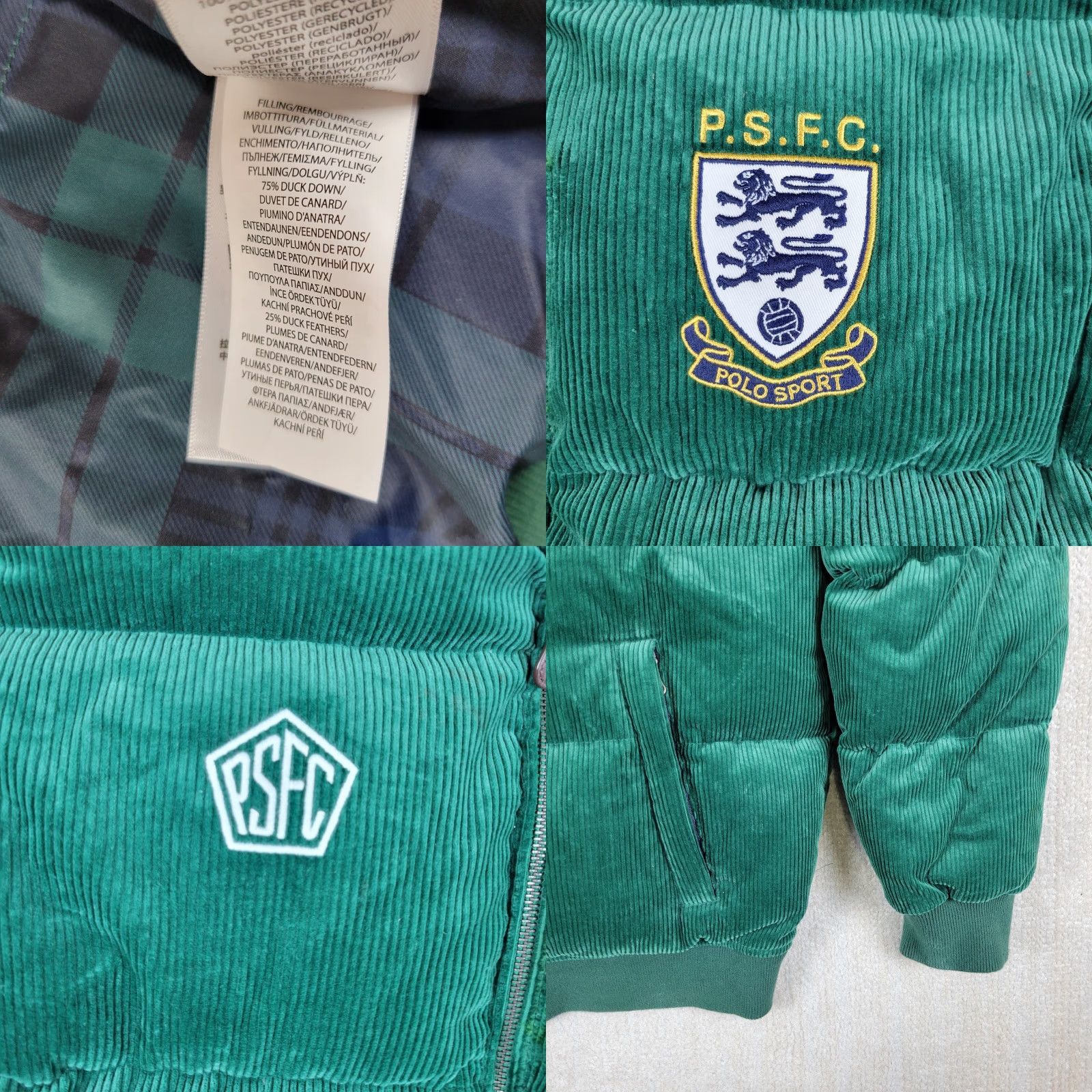Ralph Lauren Ralph Lauren Polo Sport Down Puffer Jacket Men L Green Corduroy Full Zip 650 90s Size US L / EU 52-54 / 3 - 8 Thumbnail
